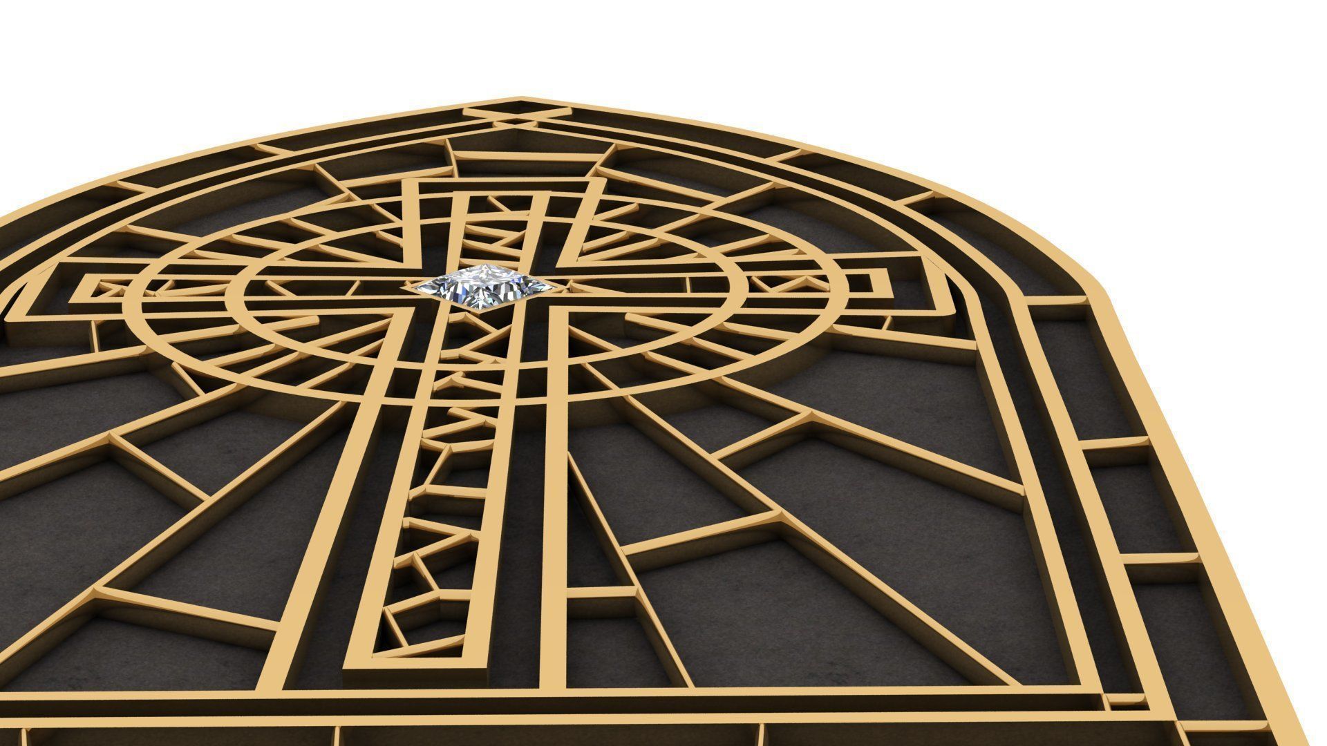 Church Window Pendant 3D print model_3