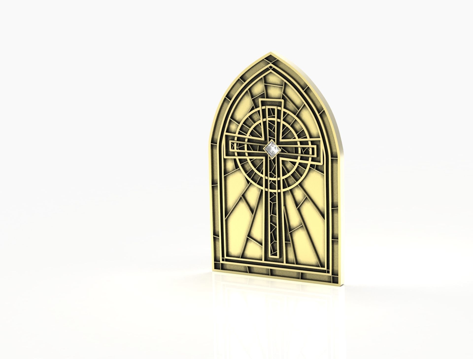 Church Window Pendant 3D print model_2