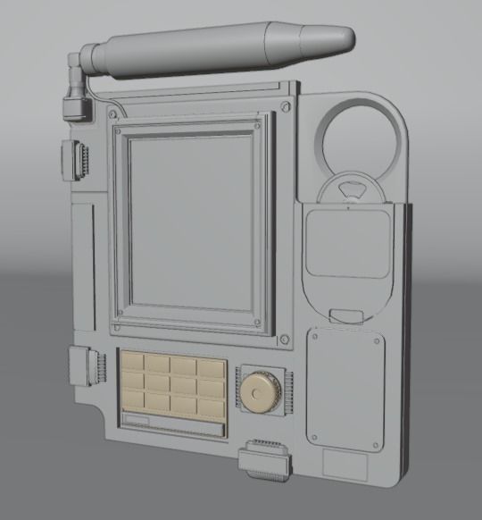 Cassette Futurism Style Wall Mounted Monitor  3D model_3