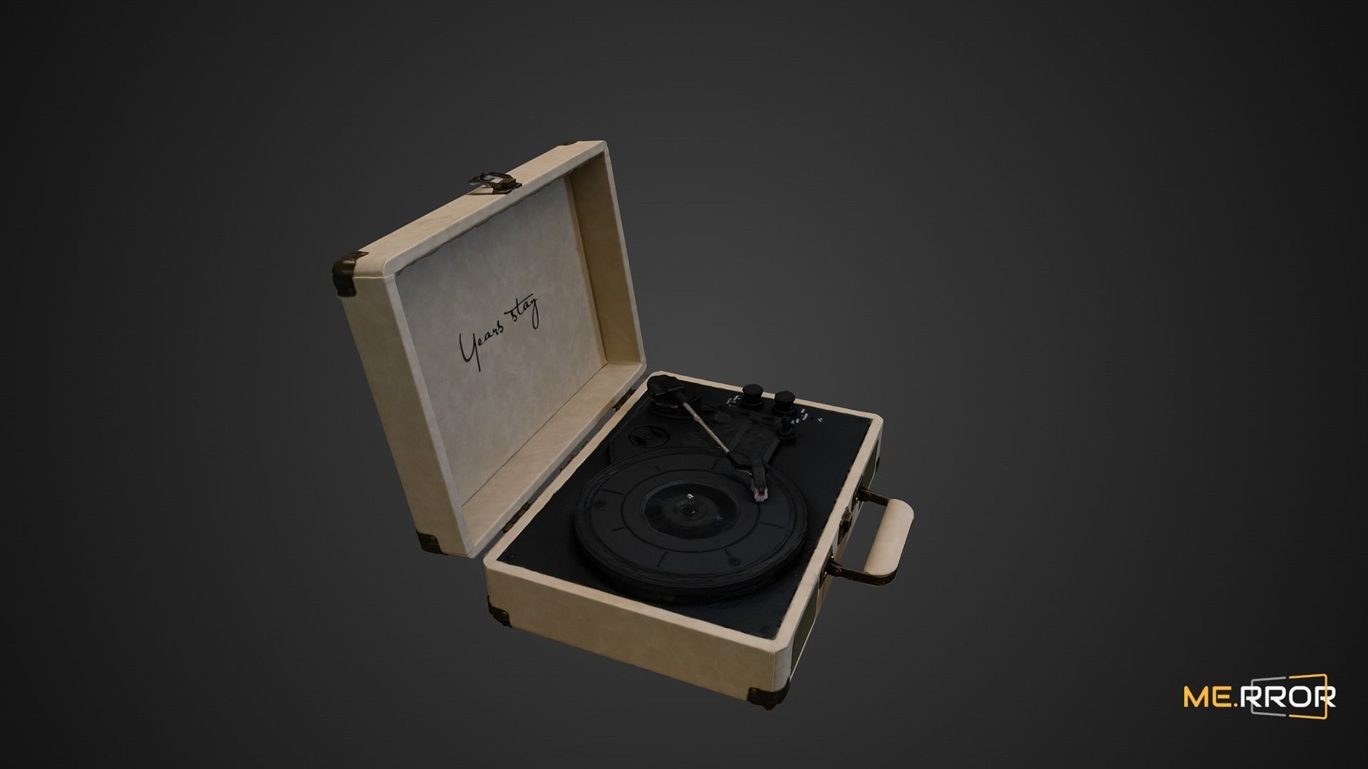 Vintage Turntable LP Player 3D model_4