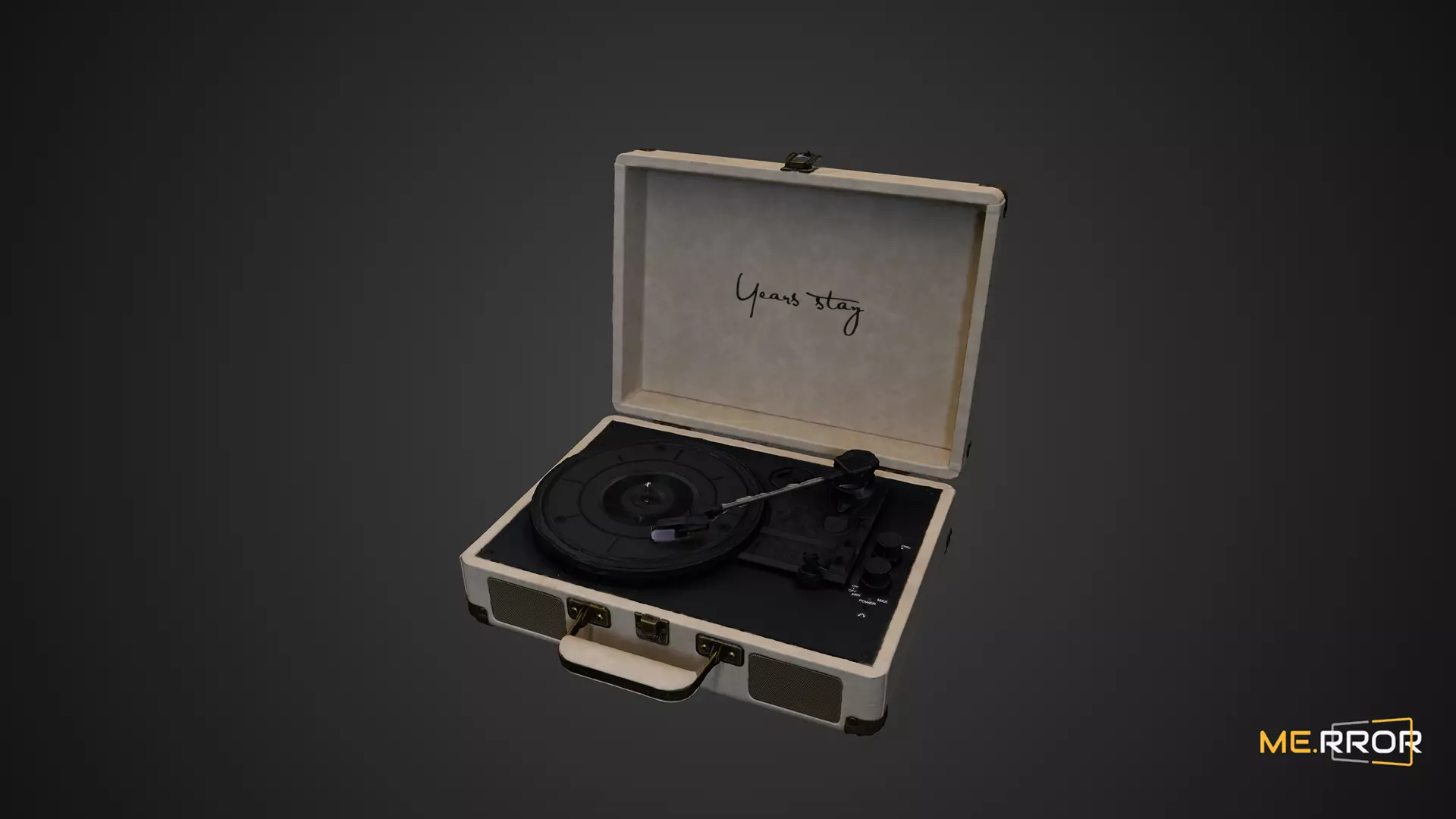 Vintage Turntable LP Player 3D model_0