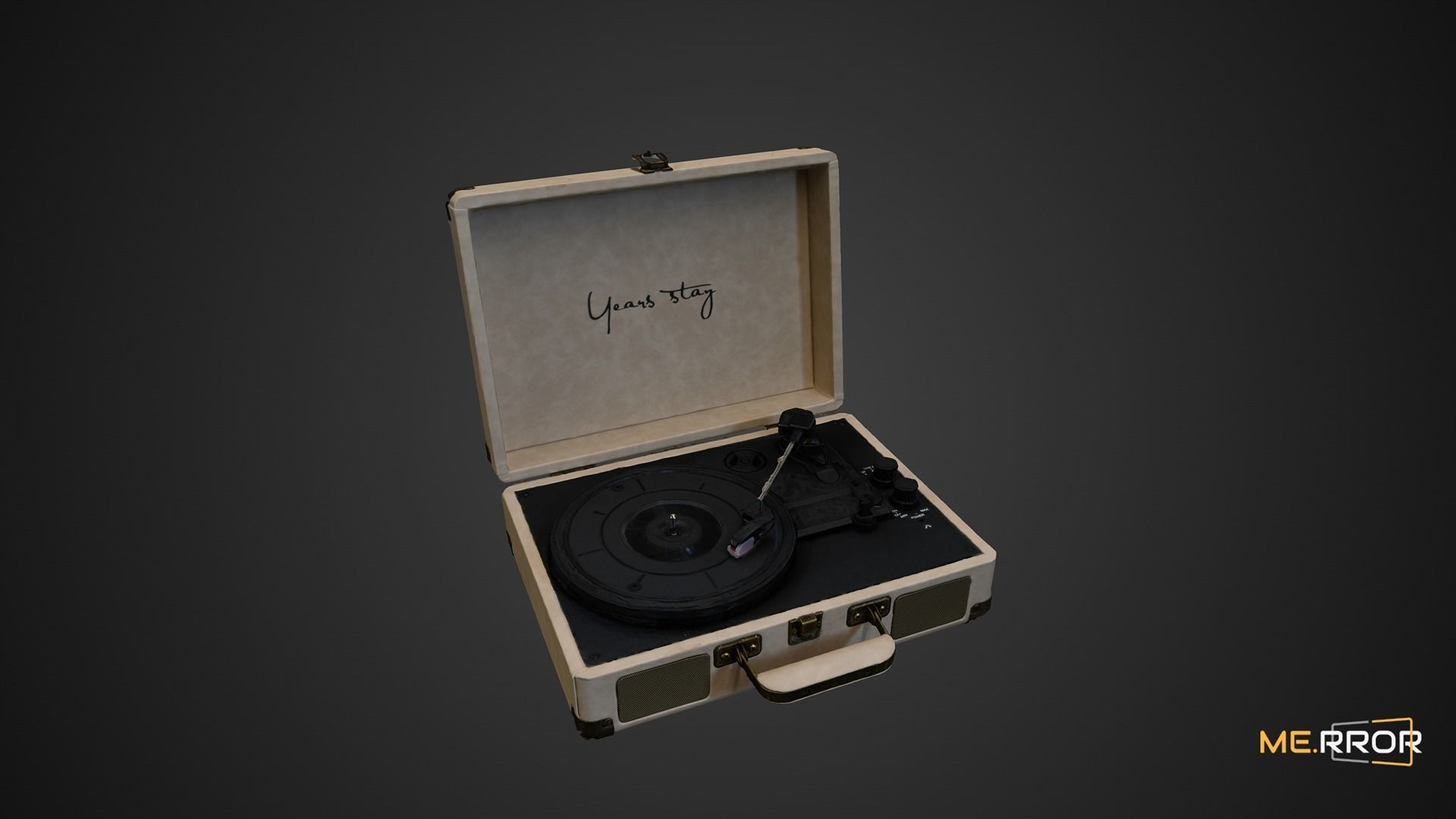Vintage Turntable LP Player 3D model_5