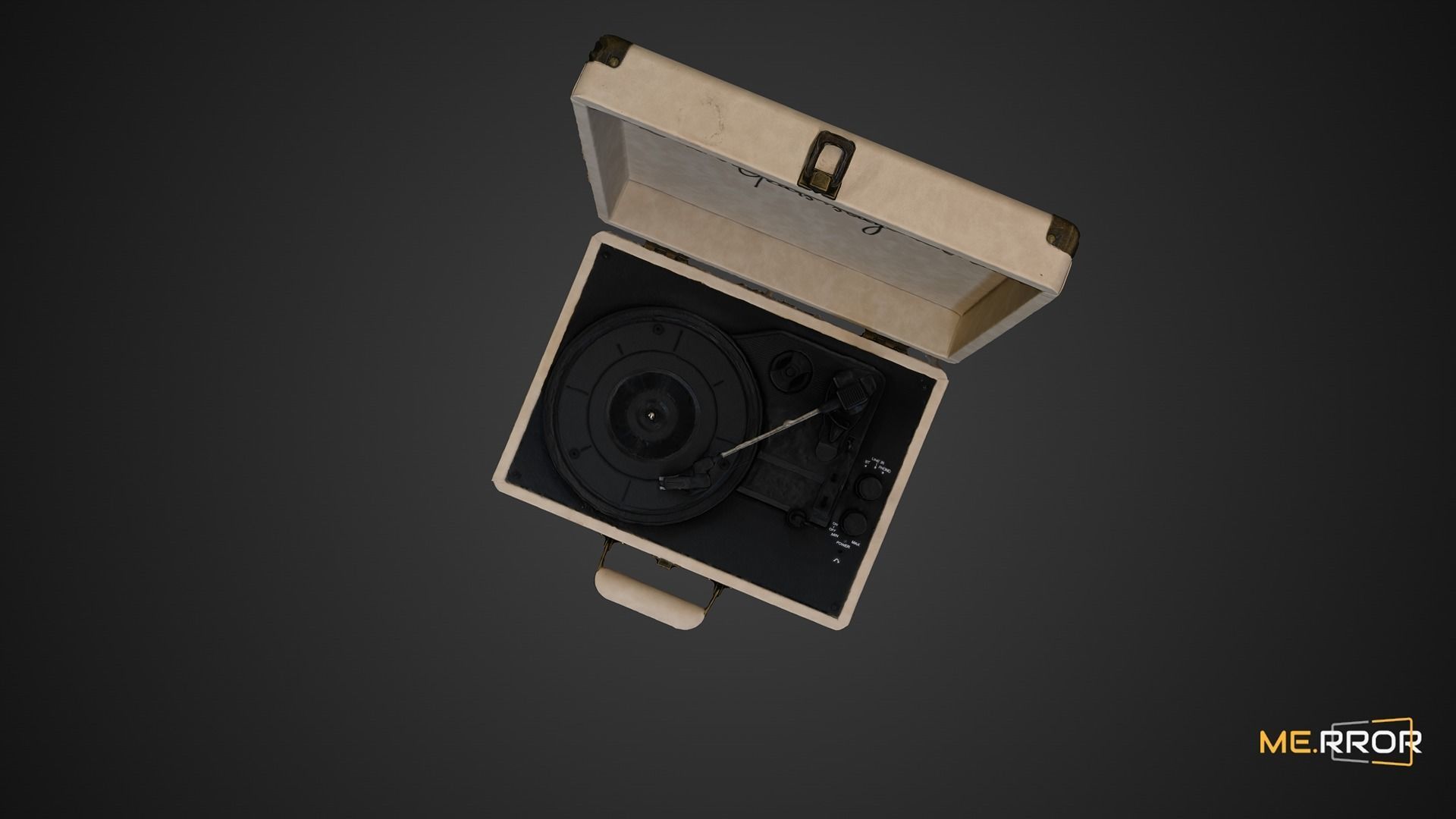 Vintage Turntable LP Player 3D model_9