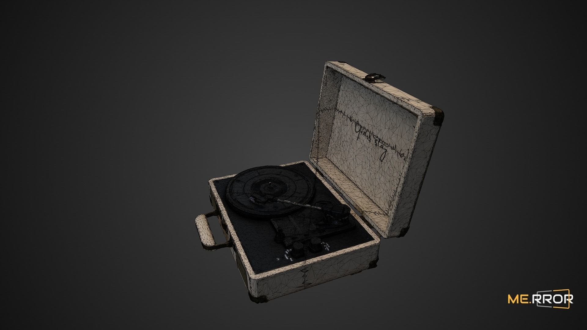 Vintage Turntable LP Player 3D model_7