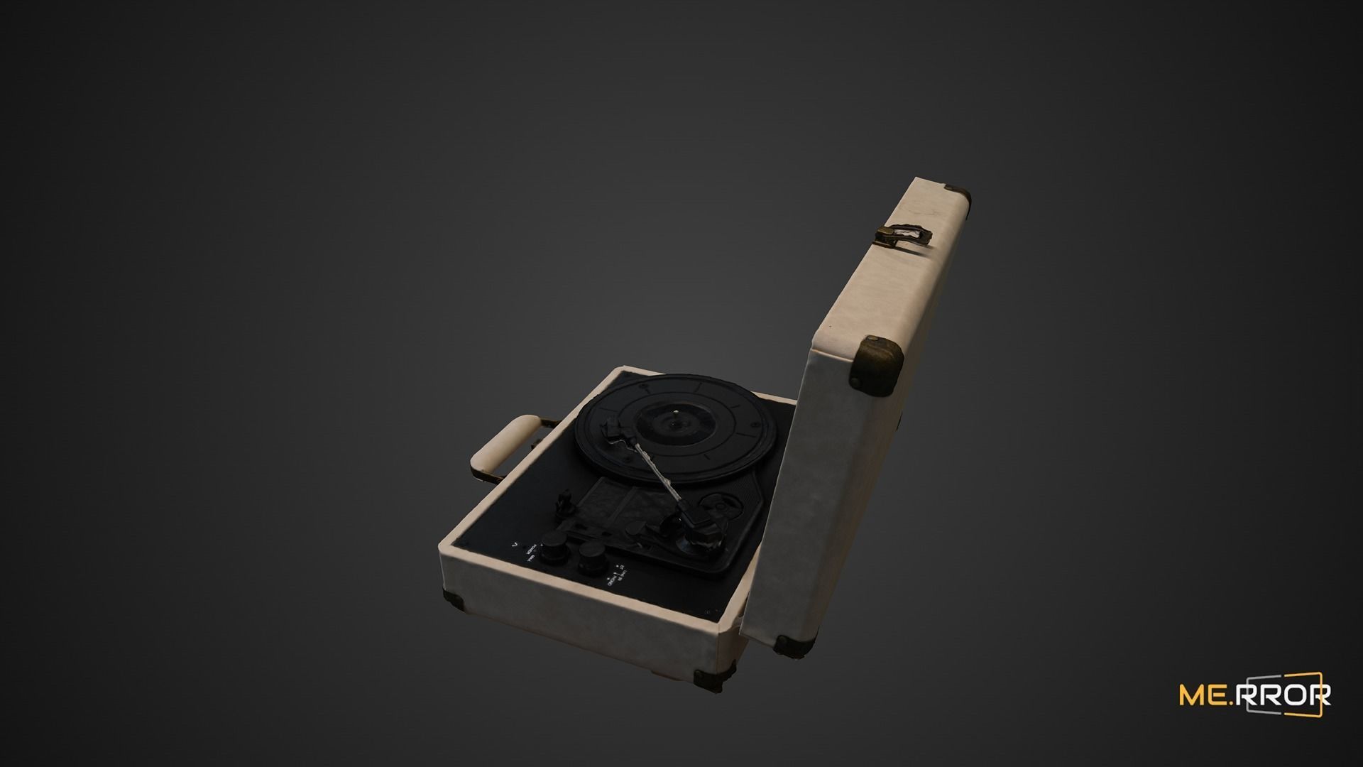 Vintage Turntable LP Player 3D model_8