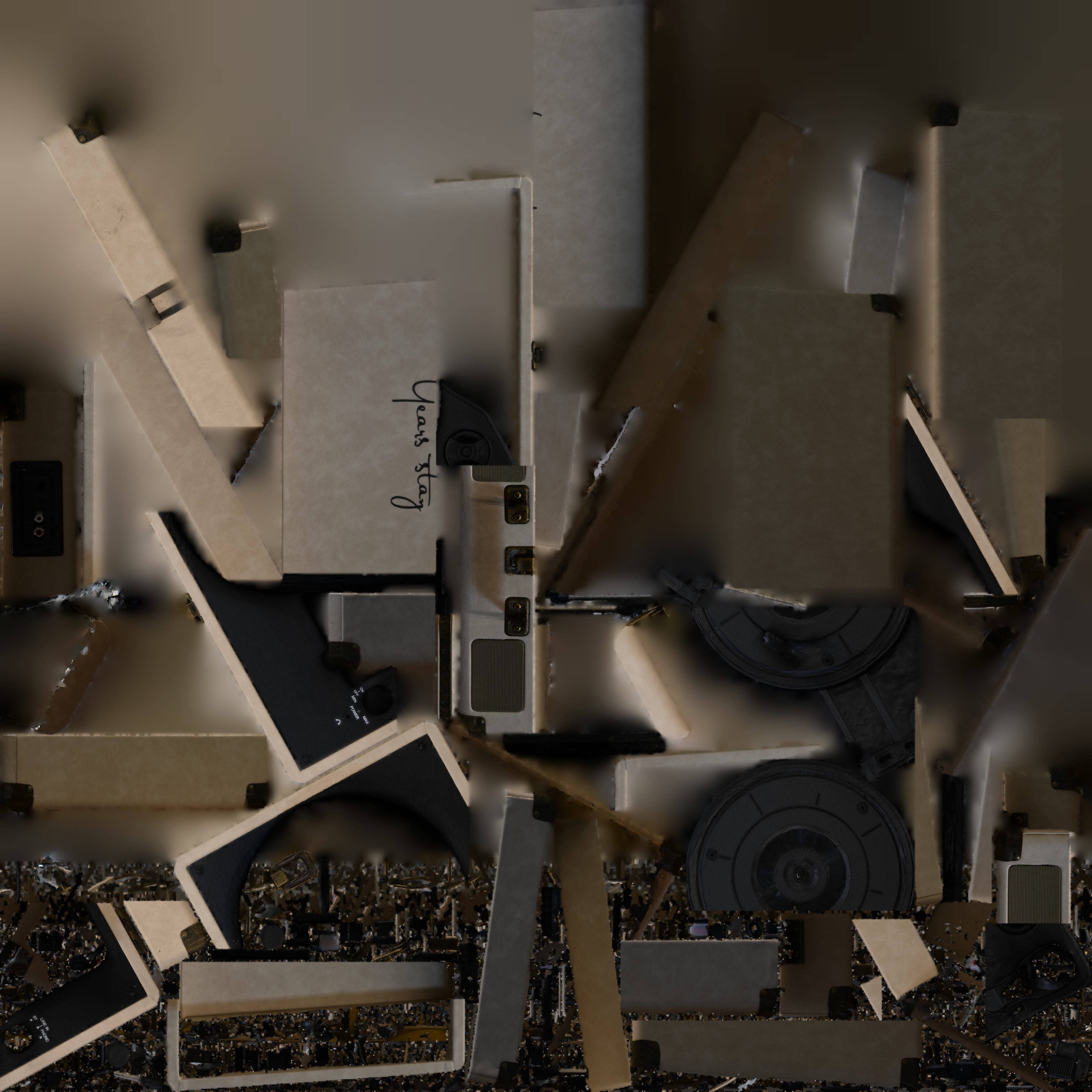 Vintage Turntable LP Player 3D model_14