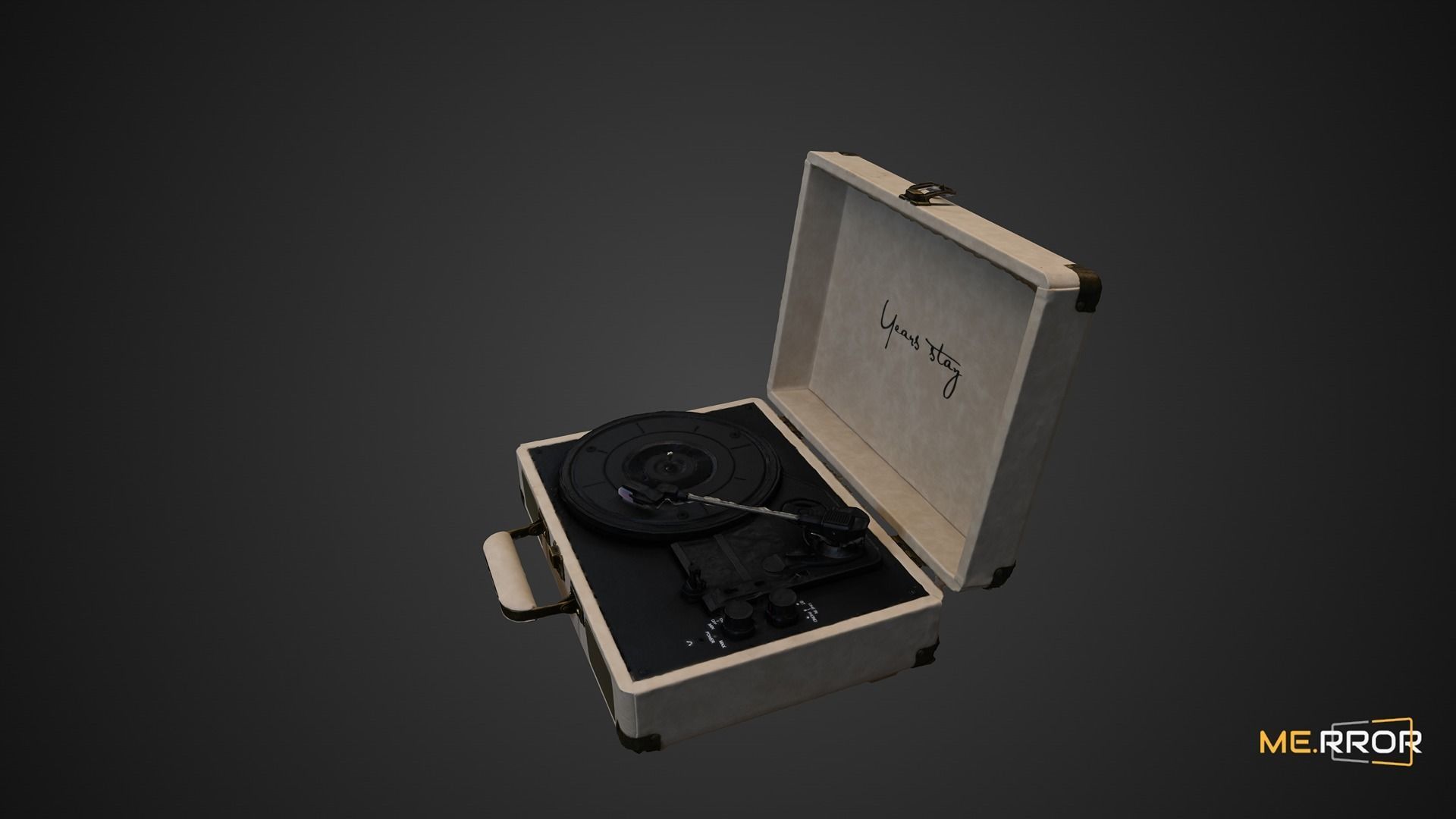 Vintage Turntable LP Player 3D model_6
