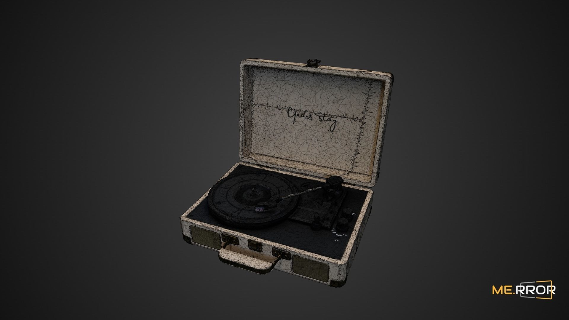 Vintage Turntable LP Player 3D model_1