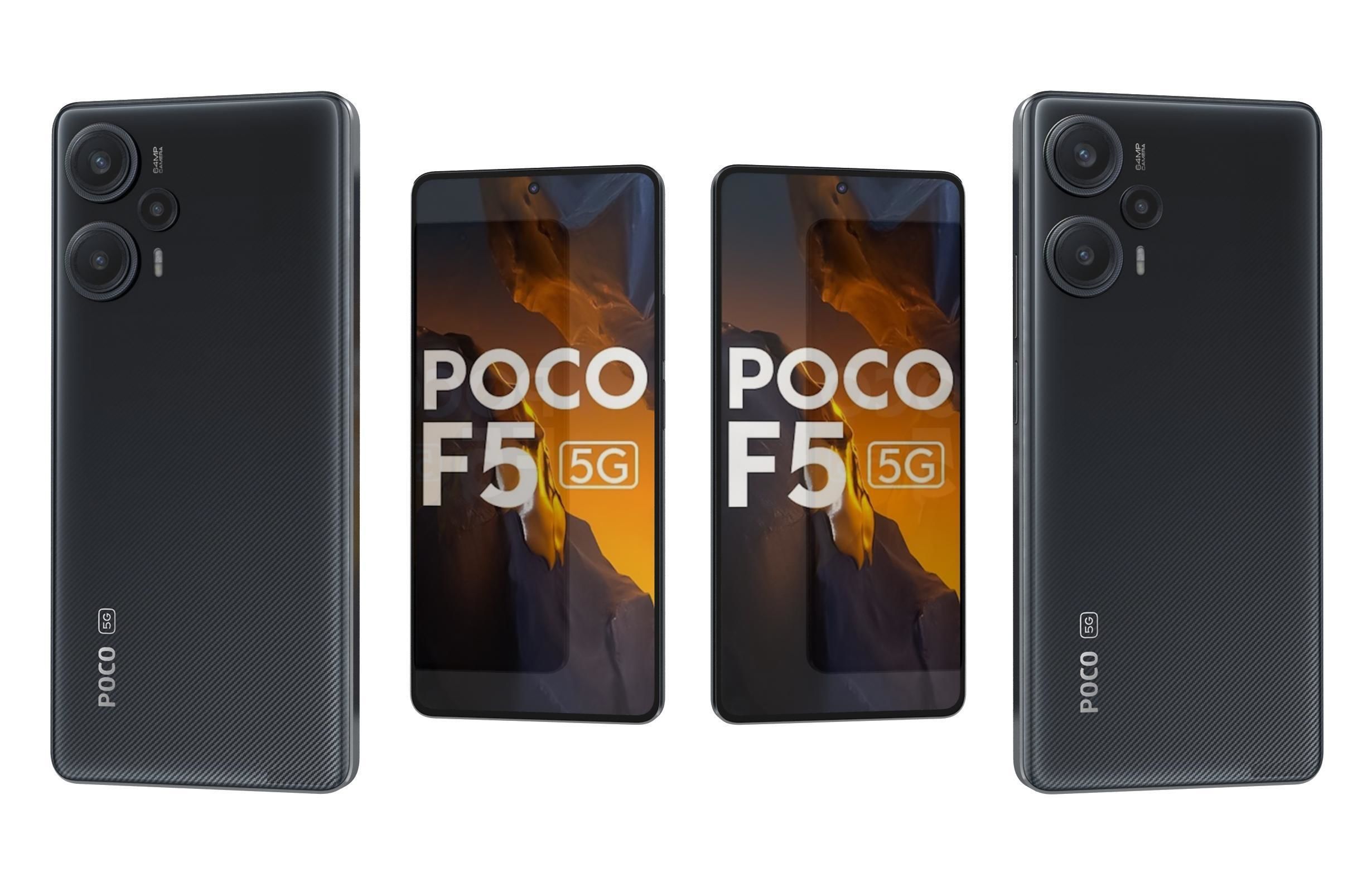 Xiaomi Poco F5 All Colors Low-poly 3D model_1