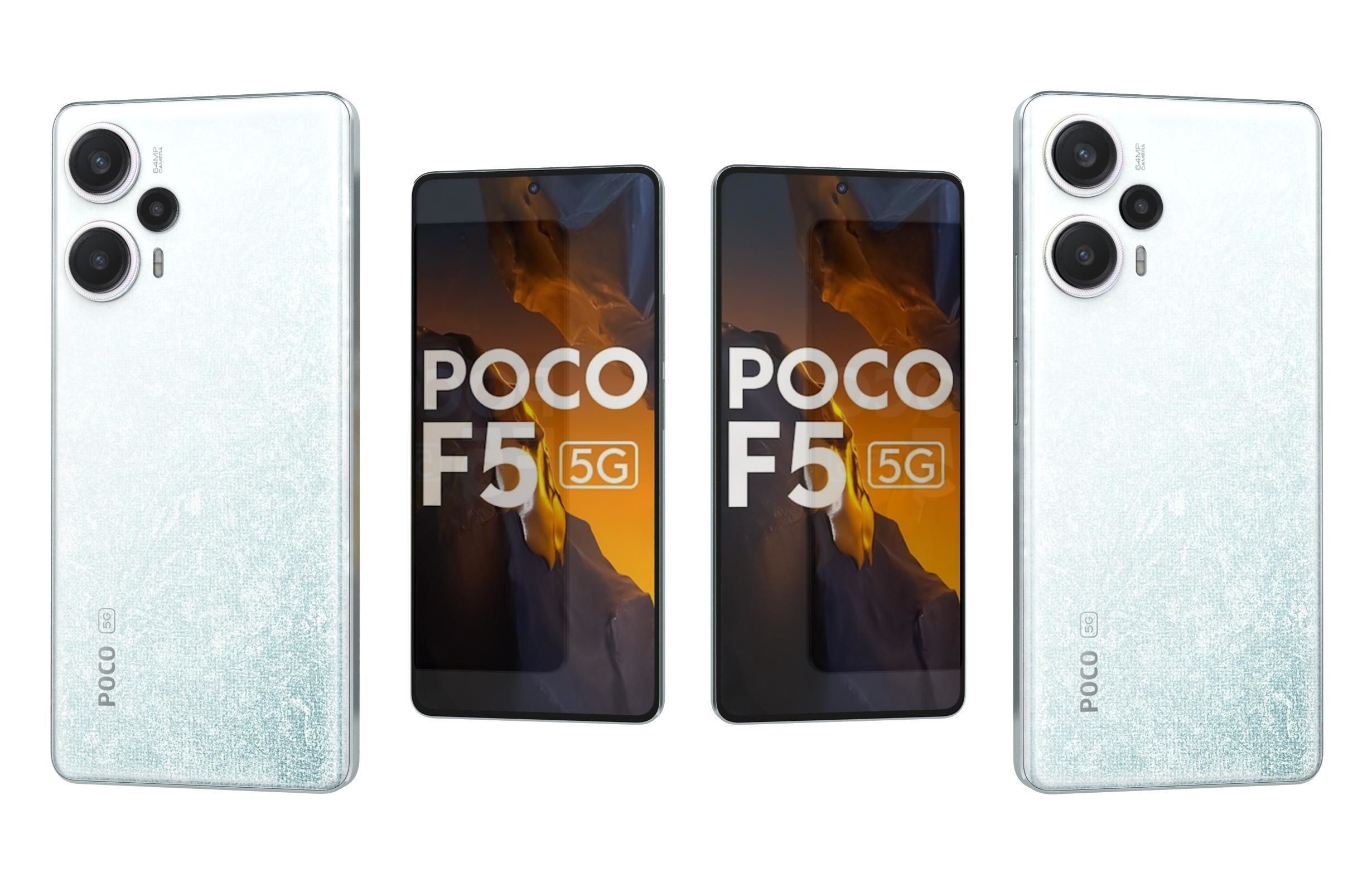 Xiaomi Poco F5 All Colors Low-poly 3D model_3