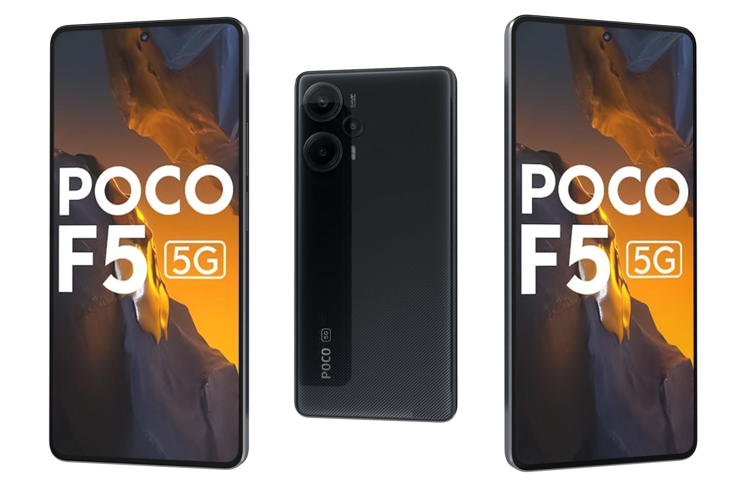 Xiaomi Poco F5 All Colors Low-poly 3D model_4