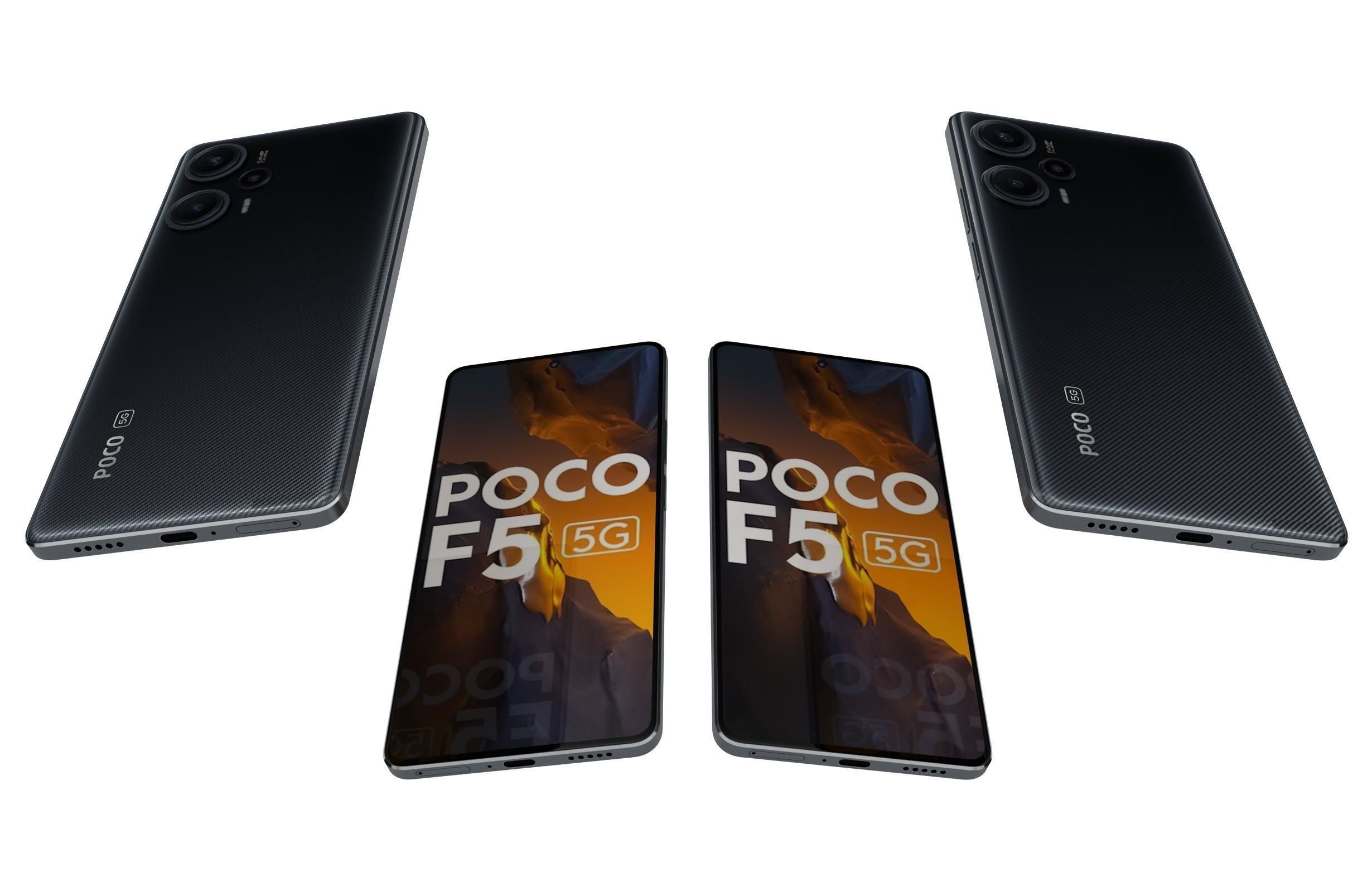 Xiaomi Poco F5 All Colors Low-poly 3D model_8