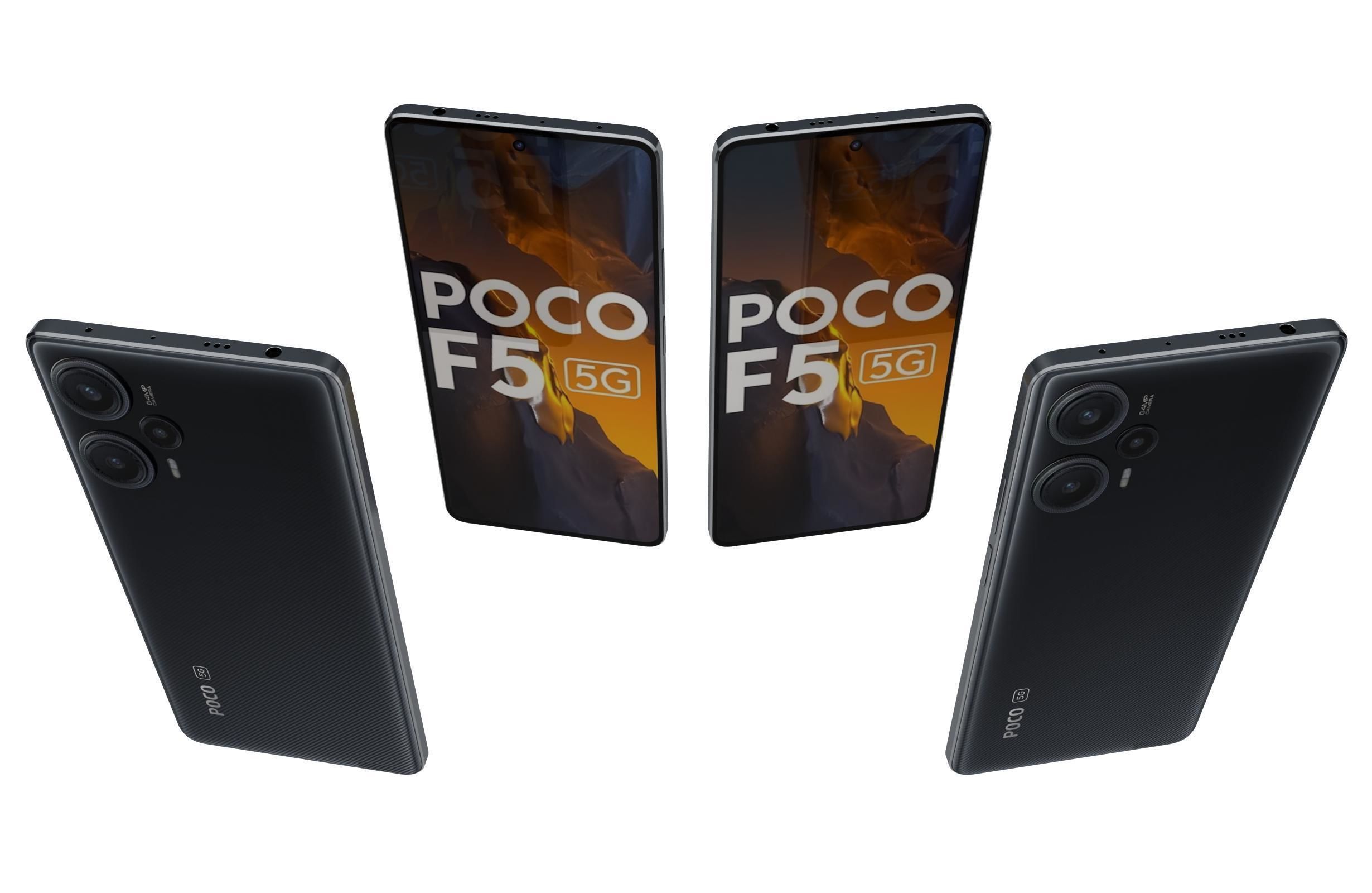 Xiaomi Poco F5 All Colors Low-poly 3D model_7