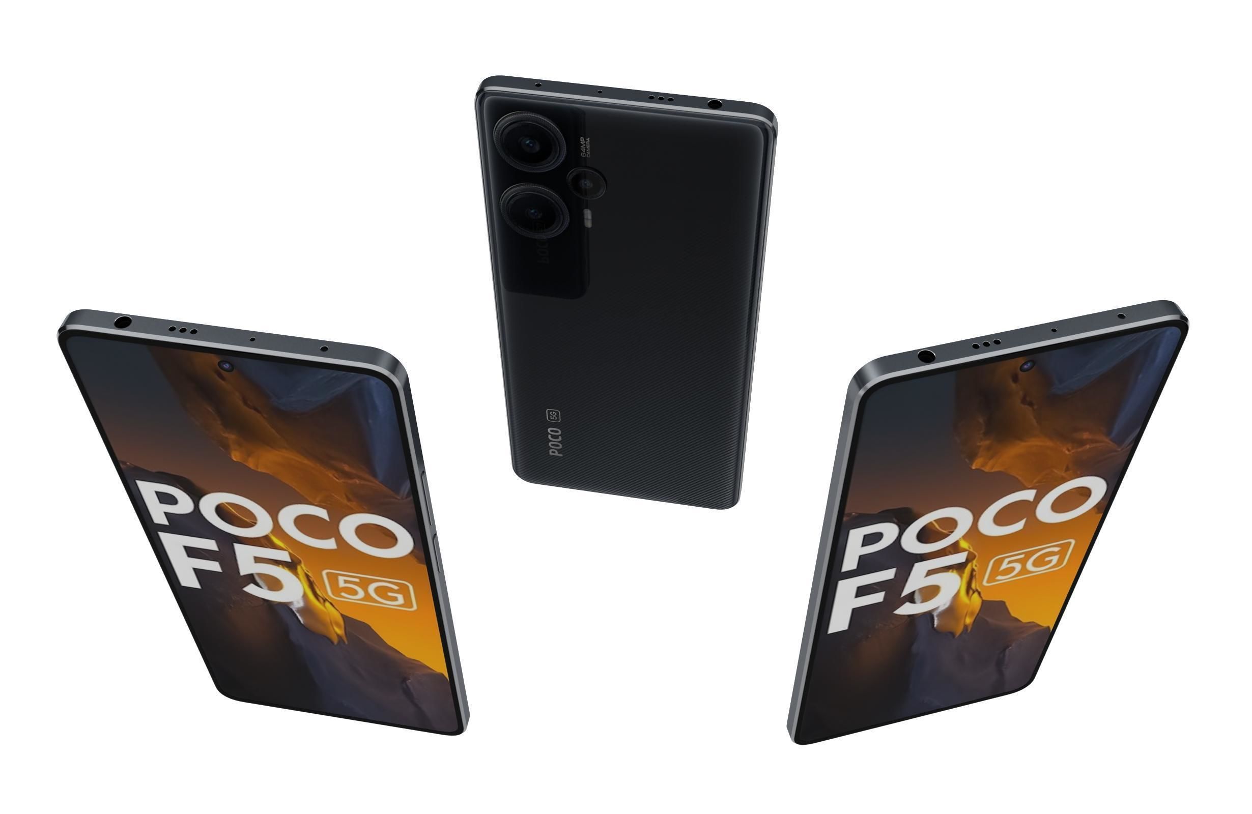 Xiaomi Poco F5 All Colors Low-poly 3D model_5