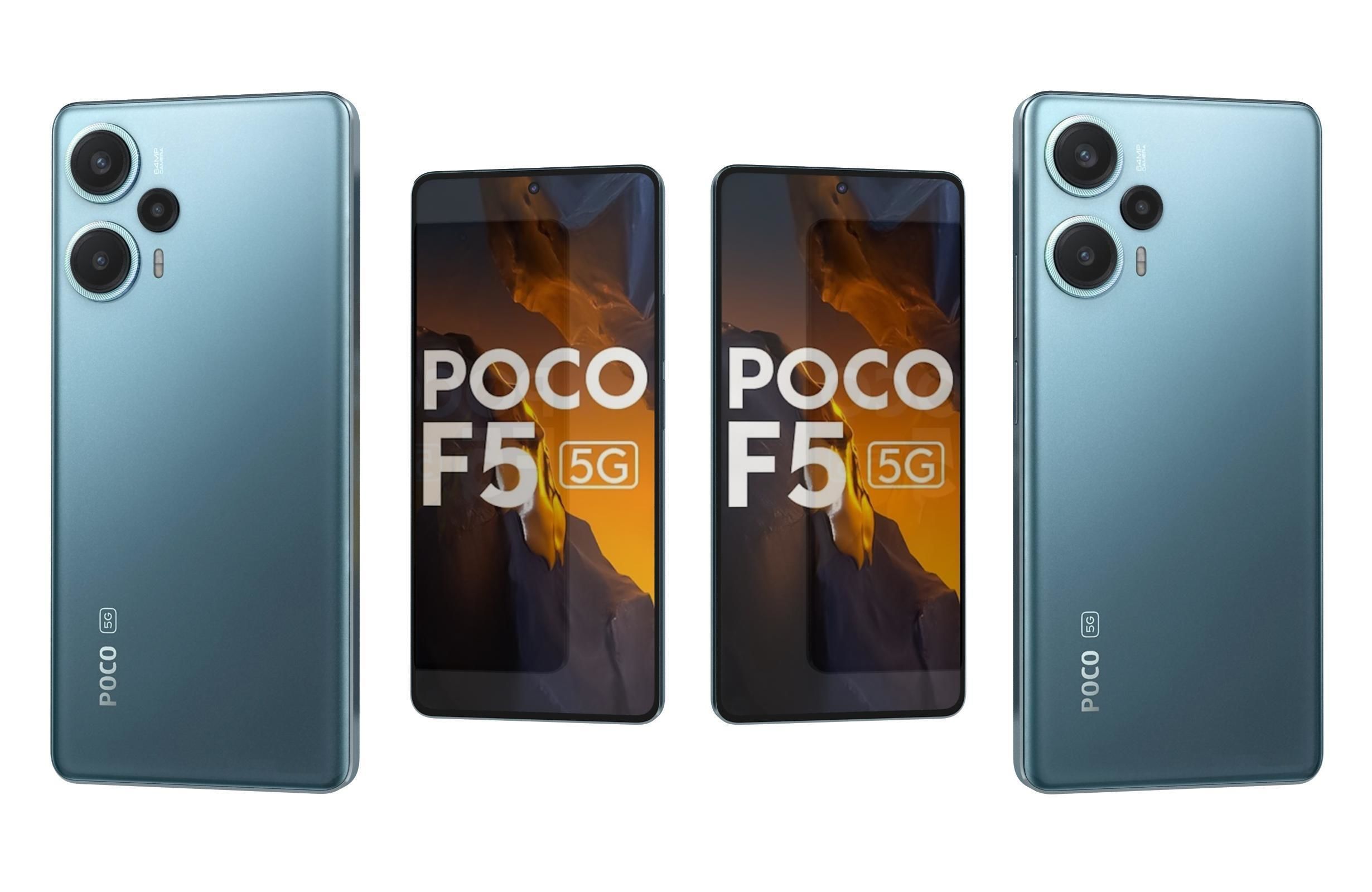 Xiaomi Poco F5 All Colors Low-poly 3D model_2