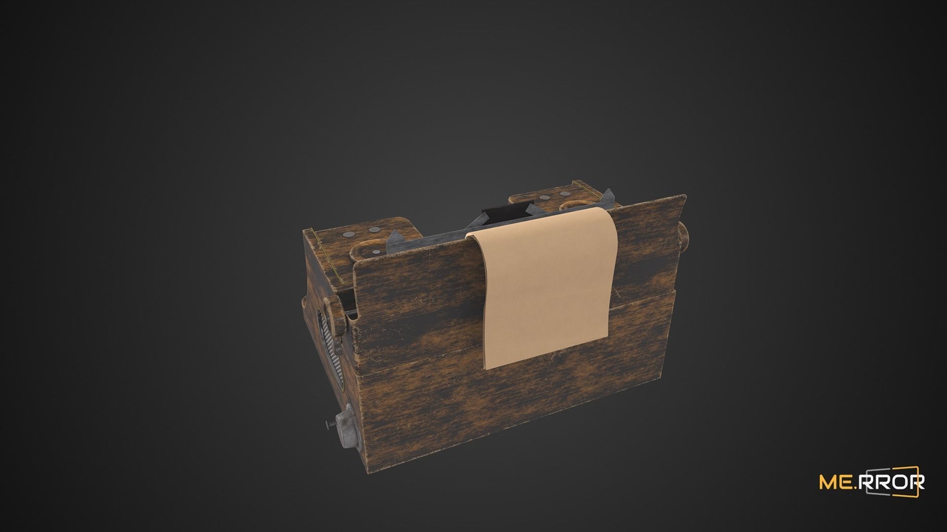 Game Ready Antique Typewriter Low-poly 3D model_6