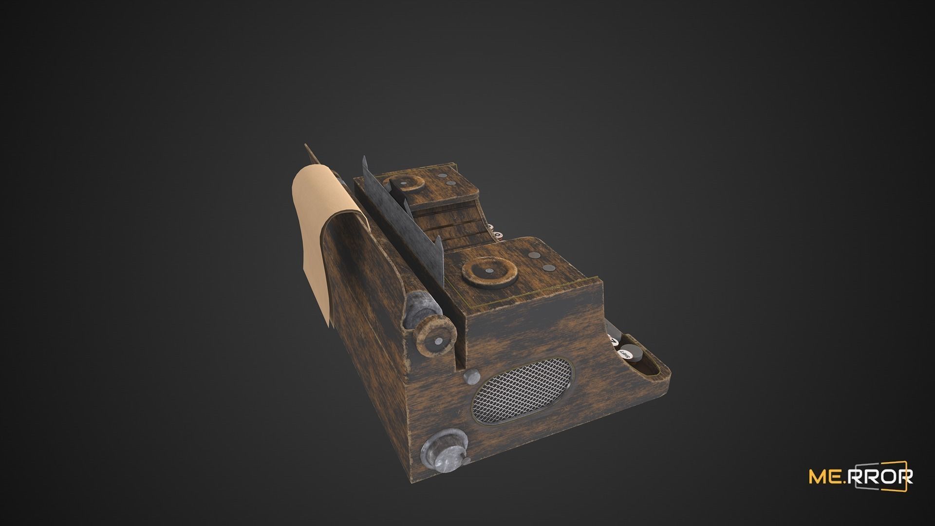Game Ready Antique Typewriter Low-poly 3D model_9