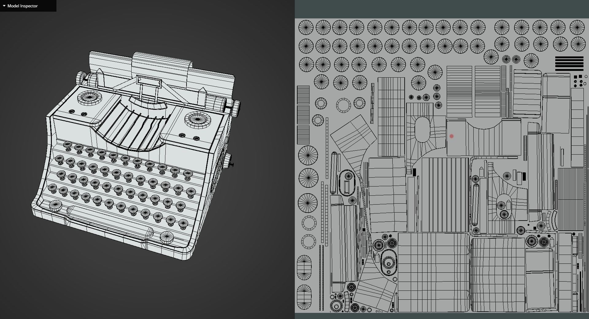 Game Ready Antique Typewriter Low-poly 3D model_12