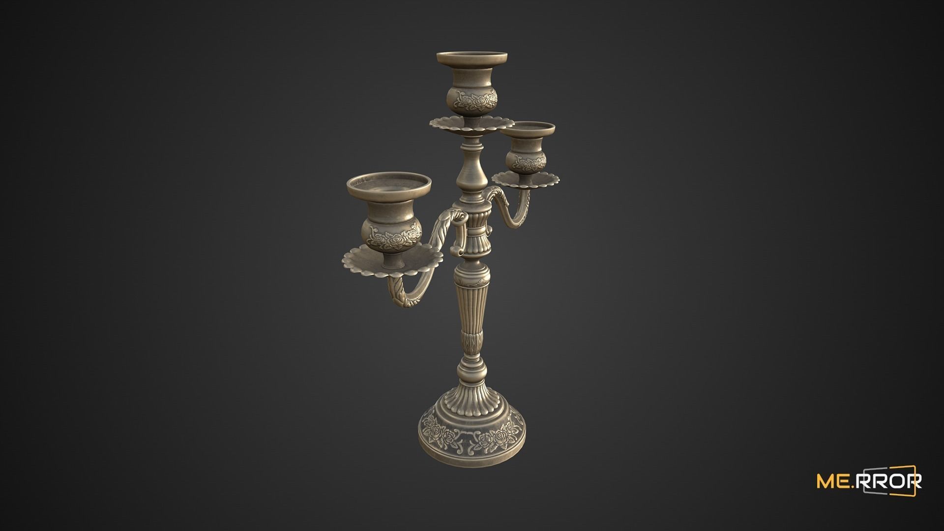 Game Ready Antique Candle Stick 1 Low-poly 3D model_4