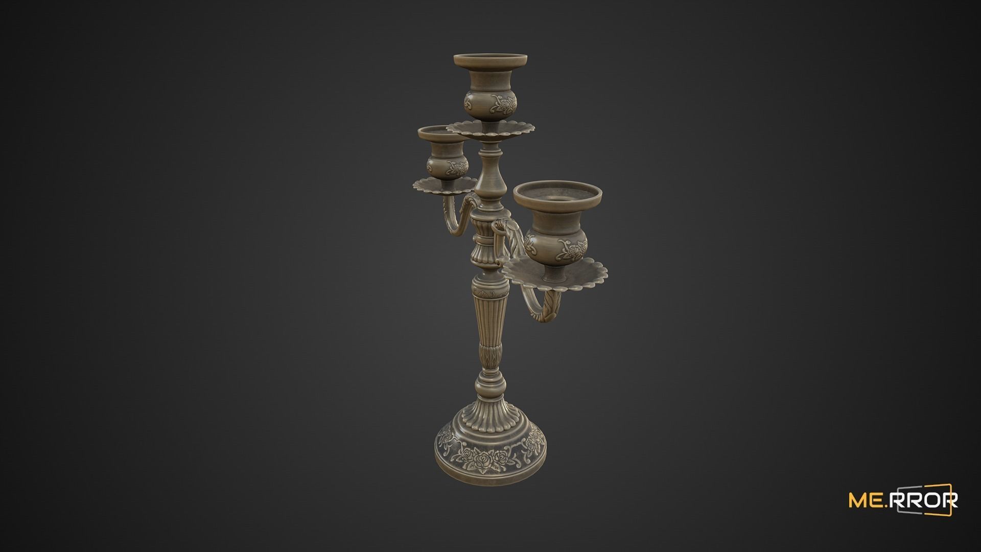 Game Ready Antique Candle Stick 1 Low-poly 3D model_3