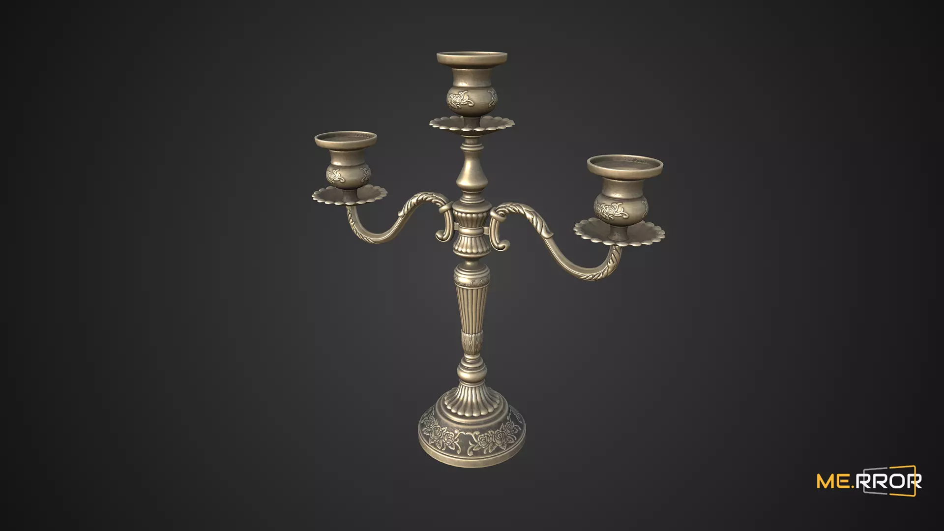 Game Ready Antique Candle Stick 1 Low-poly 3D model_0