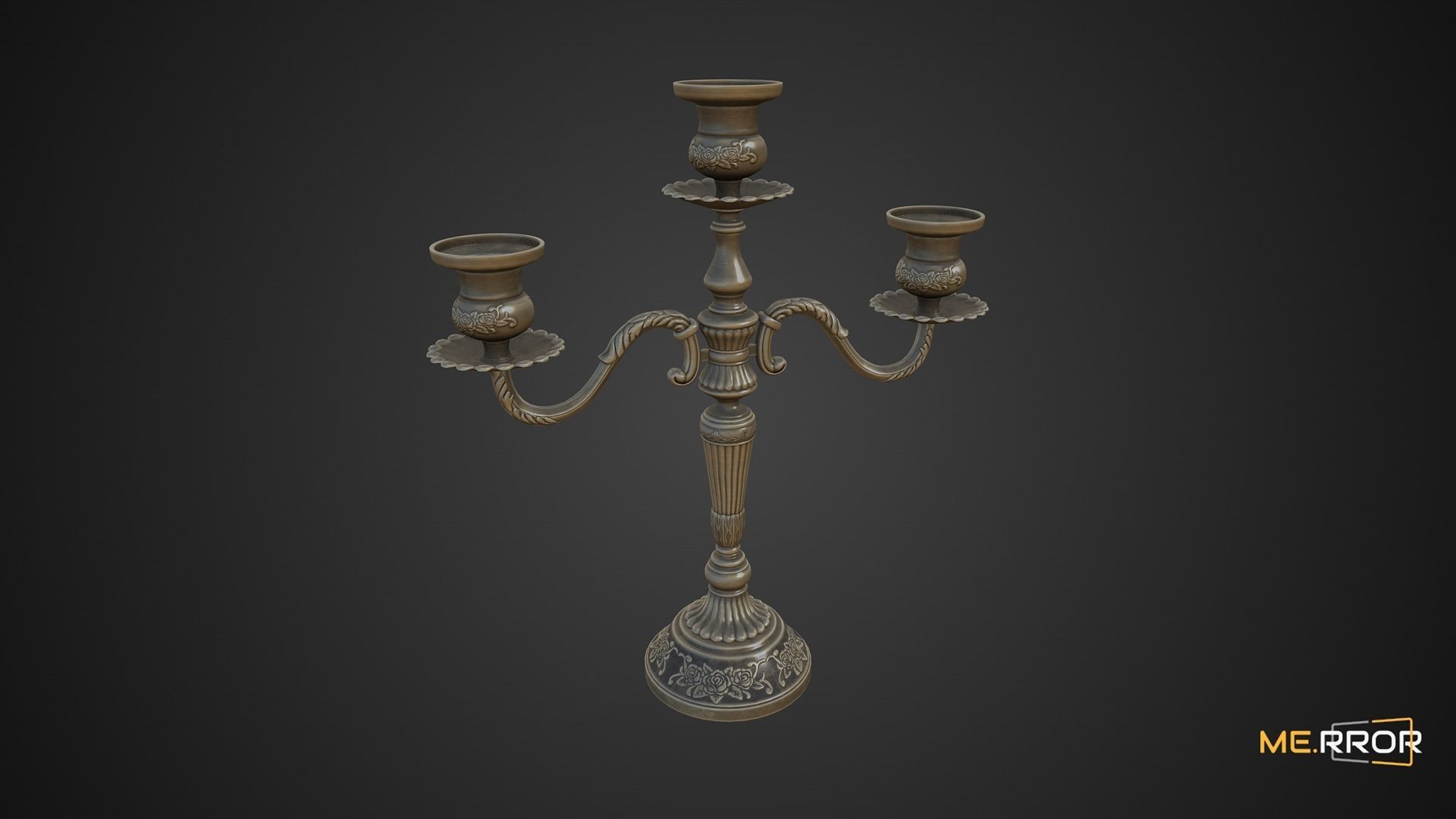 Game Ready Antique Candle Stick 1 Low-poly 3D model_2