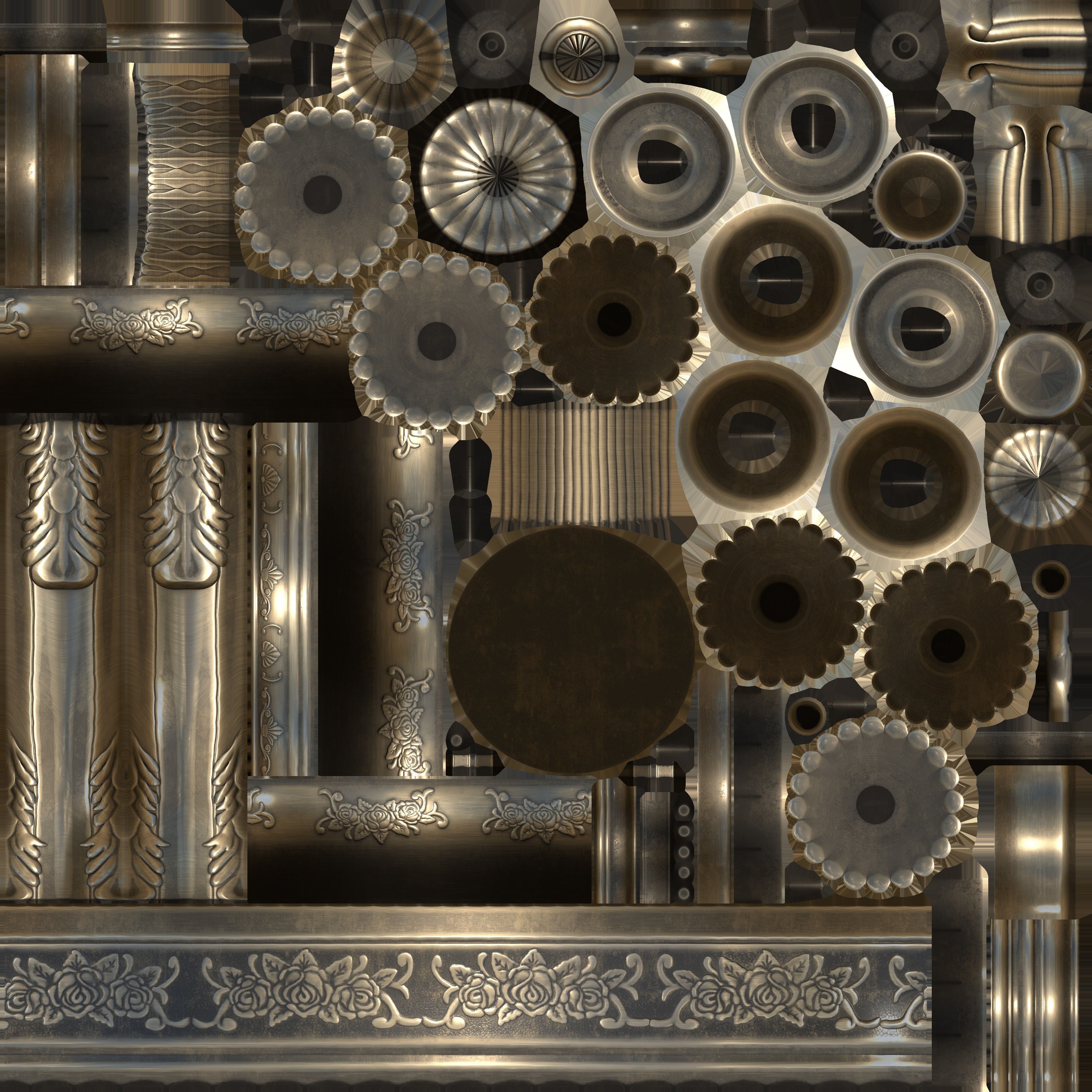 Game Ready Antique Candle Stick 1 Low-poly 3D model_15