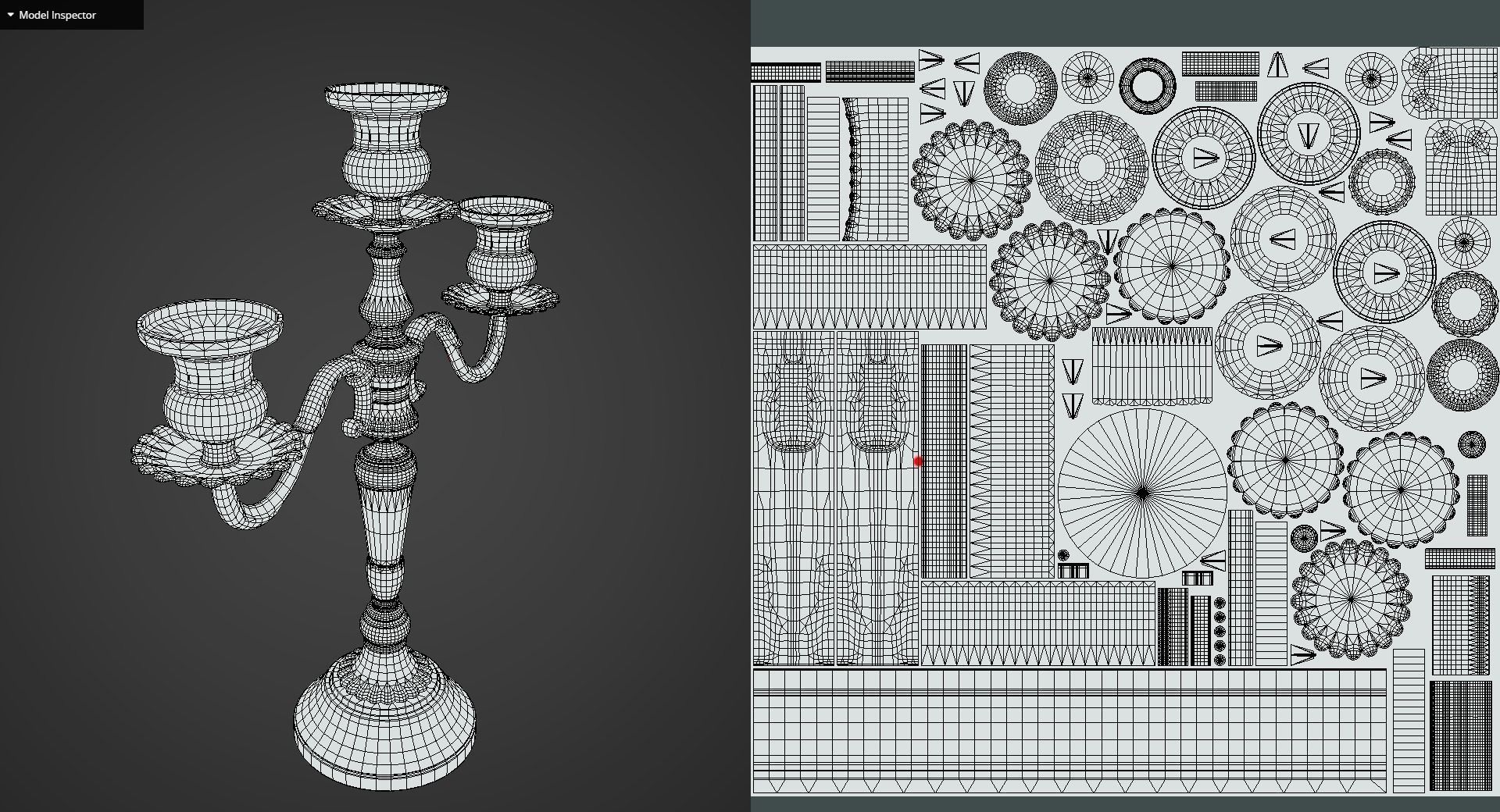 Game Ready Antique Candle Stick 1 Low-poly 3D model_13