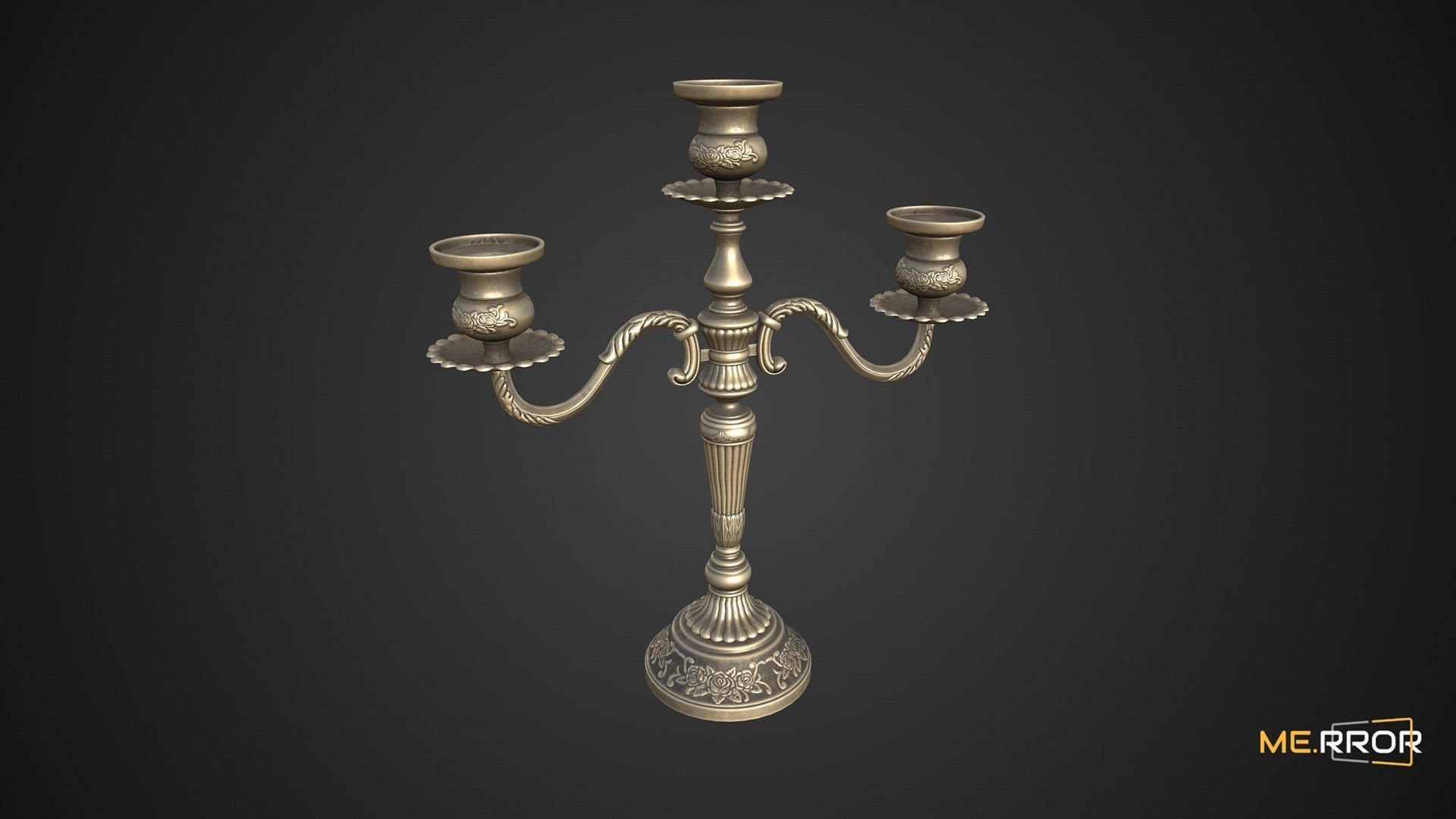 Game Ready Antique Candle Stick 1 Low-poly 3D model_9