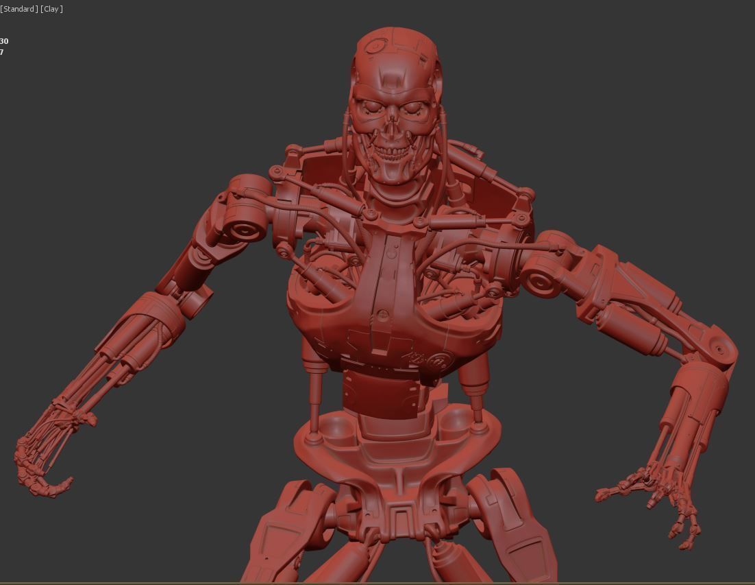 Terminator T-800 Endoskeleton T1 V4 3D print model_25