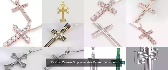 Fashion Crosses 3d print models Packet 3D Model Collection