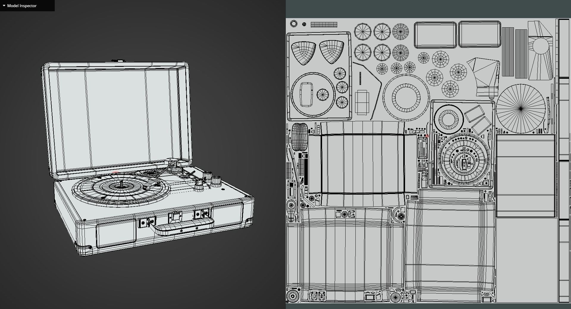 Game Ready Vintage Turntable LP Player Low-poly 3D model_12