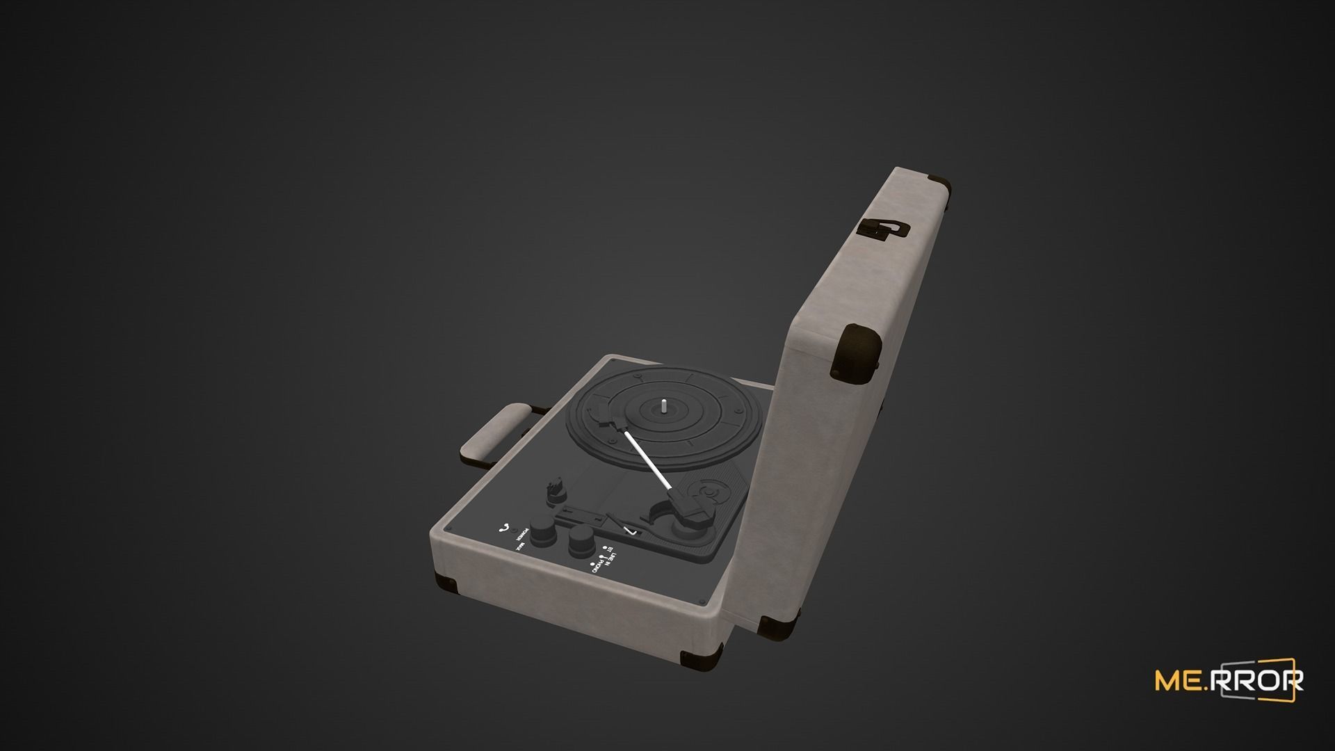 Game Ready Vintage Turntable LP Player Low-poly 3D model_7