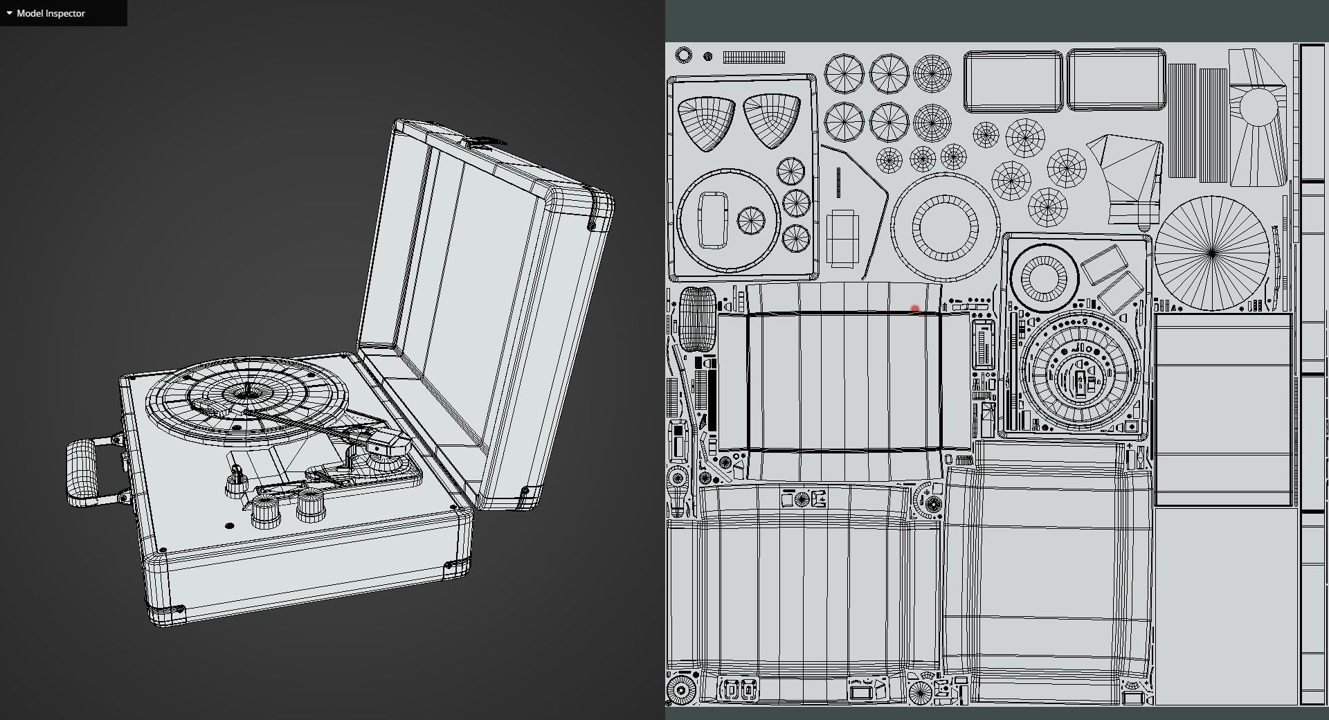 Game Ready Vintage Turntable LP Player Low-poly 3D model_13
