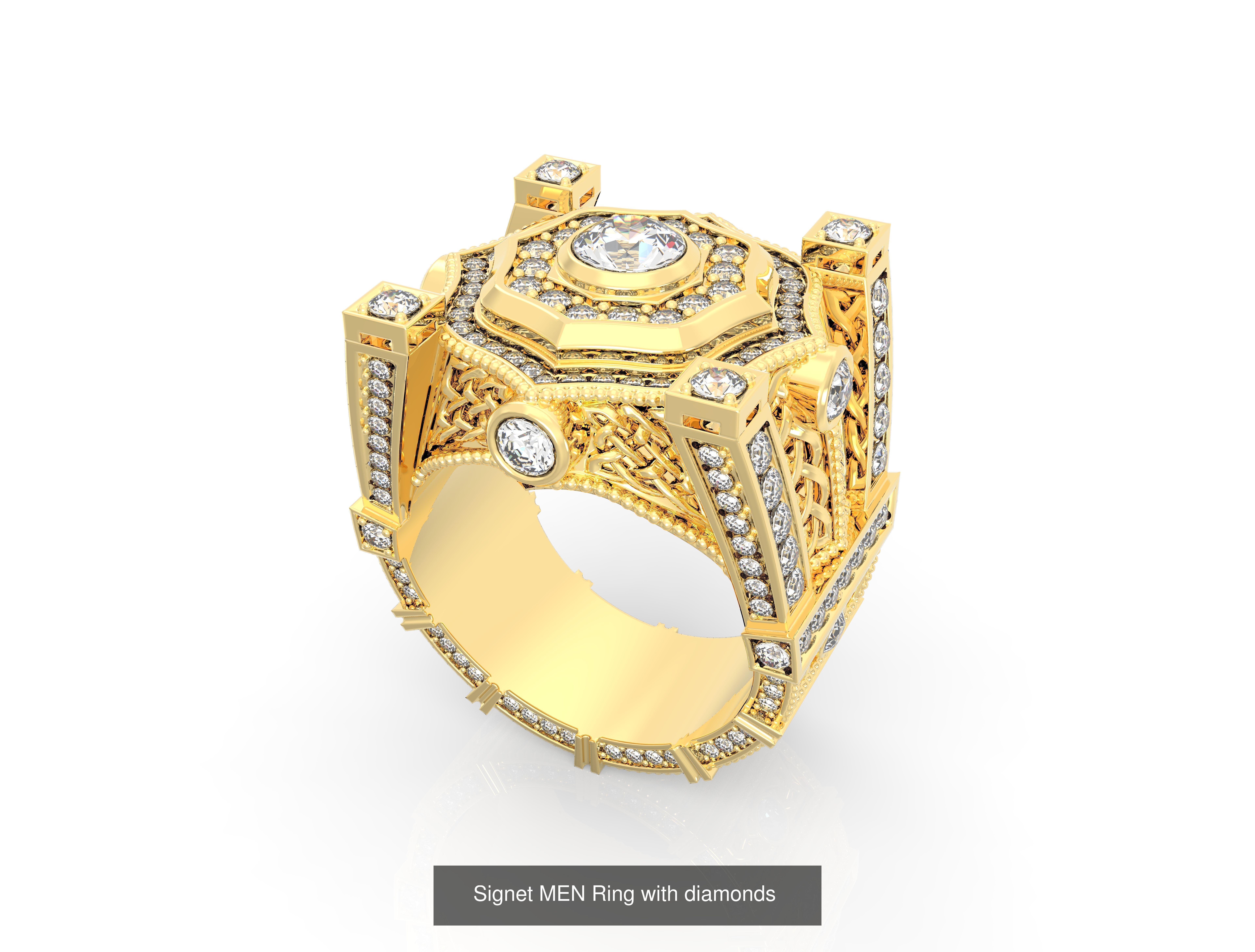 Signet Men Rings Packet  3D Model Collection_6