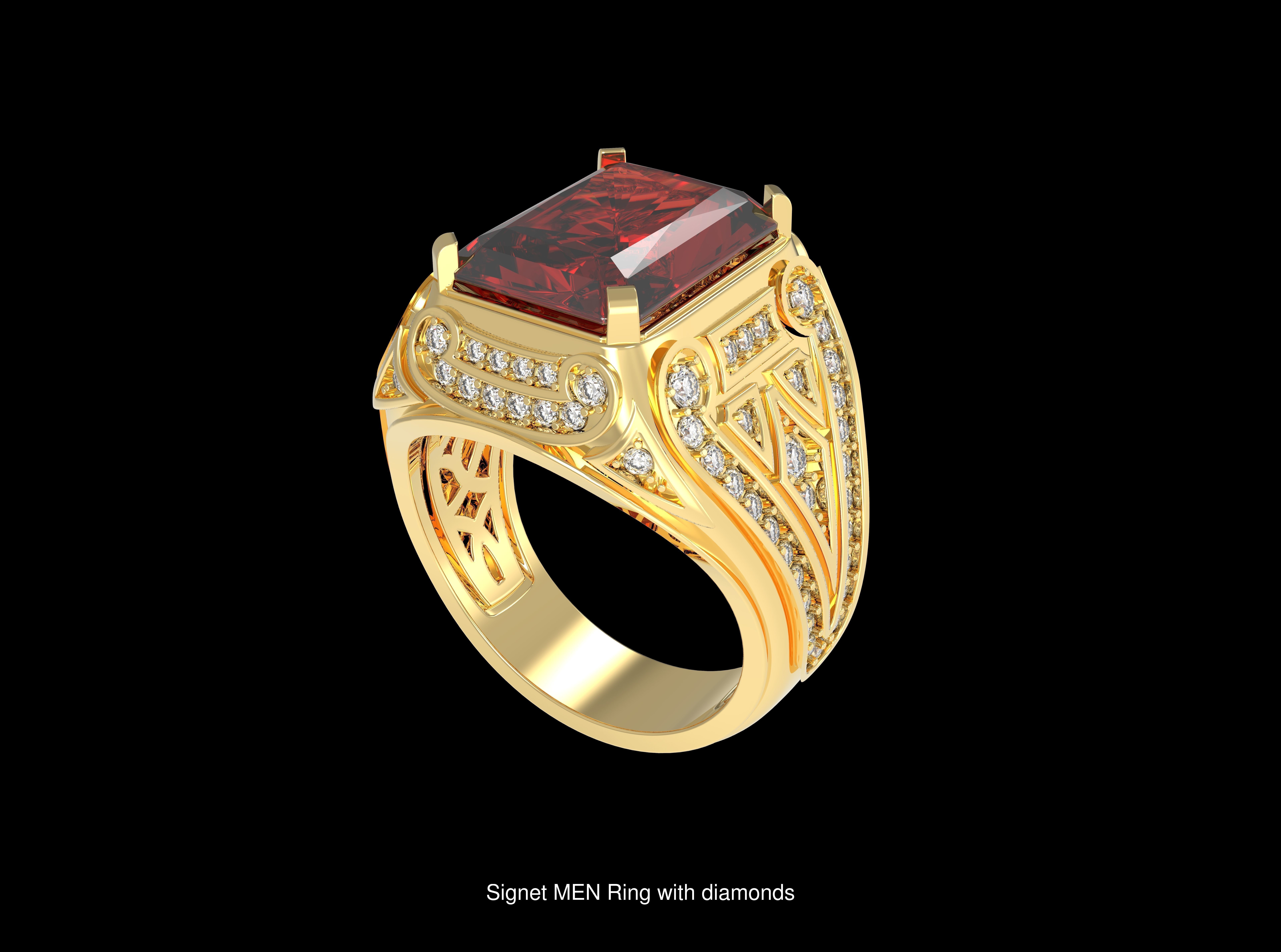 Signet Men Rings Packet  3D Model Collection_8