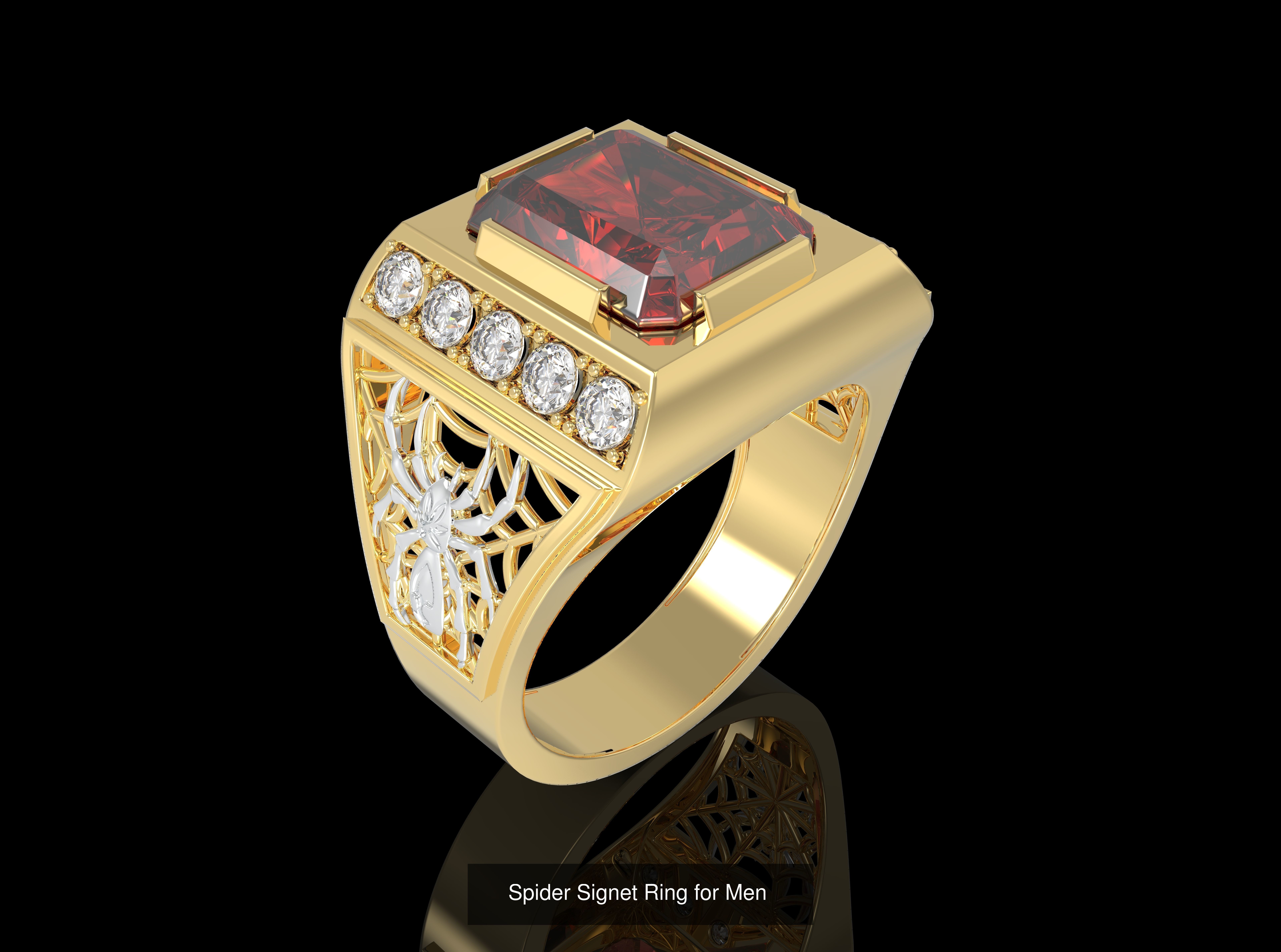 Signet Men Rings Packet  3D Model Collection_7