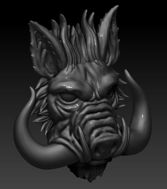 Boar Pendant 3D print model_2
