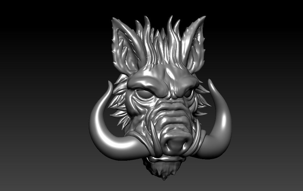 Boar Pendant 3D print model_3