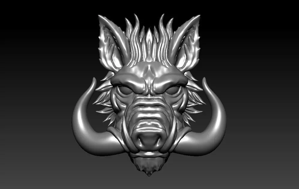 Boar Pendant 3D print model_0