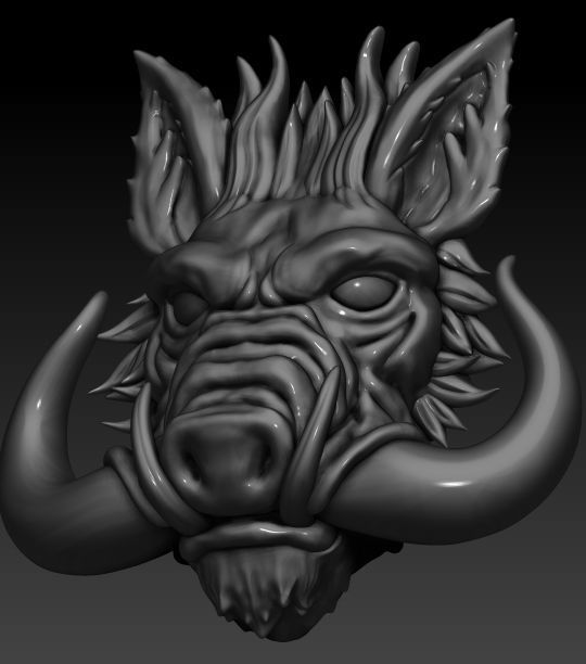 Boar Pendant 3D print model_1