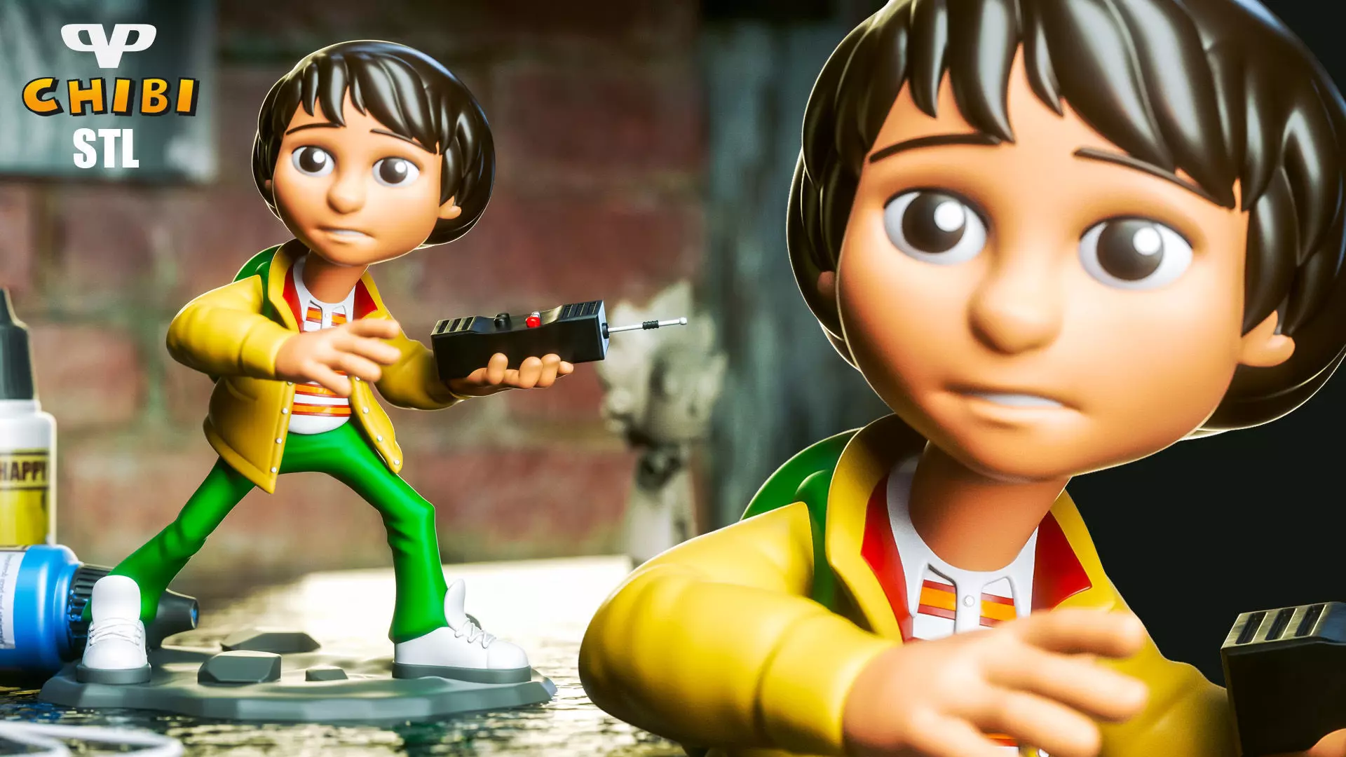 Mike Stranger Things Chibi STL for 3D Printing ChibiSTL 3DXM 3D print model