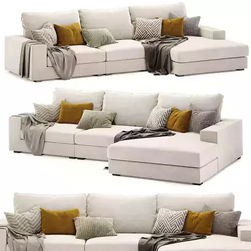 Vedori Upholstered 3-Seaters Quartz Corner Sofa