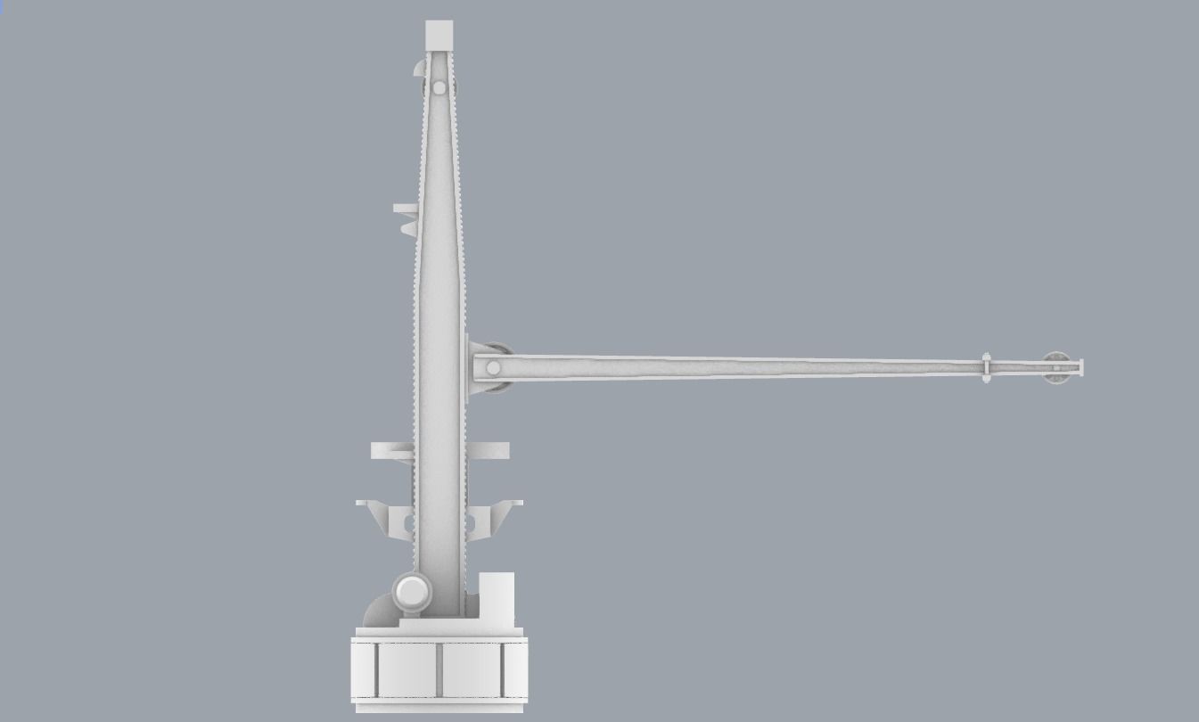 Ship Deck Crane Low-poly 3D model_15