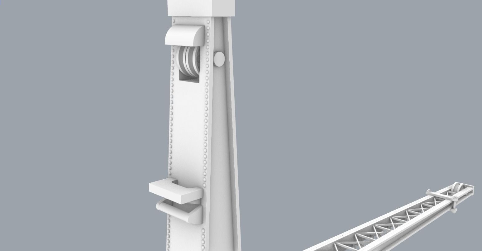 Ship Deck Crane Low-poly 3D model_8