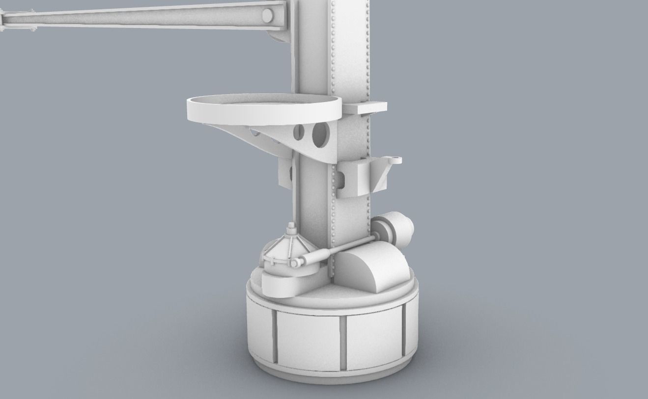 Ship Deck Crane Low-poly 3D model_3