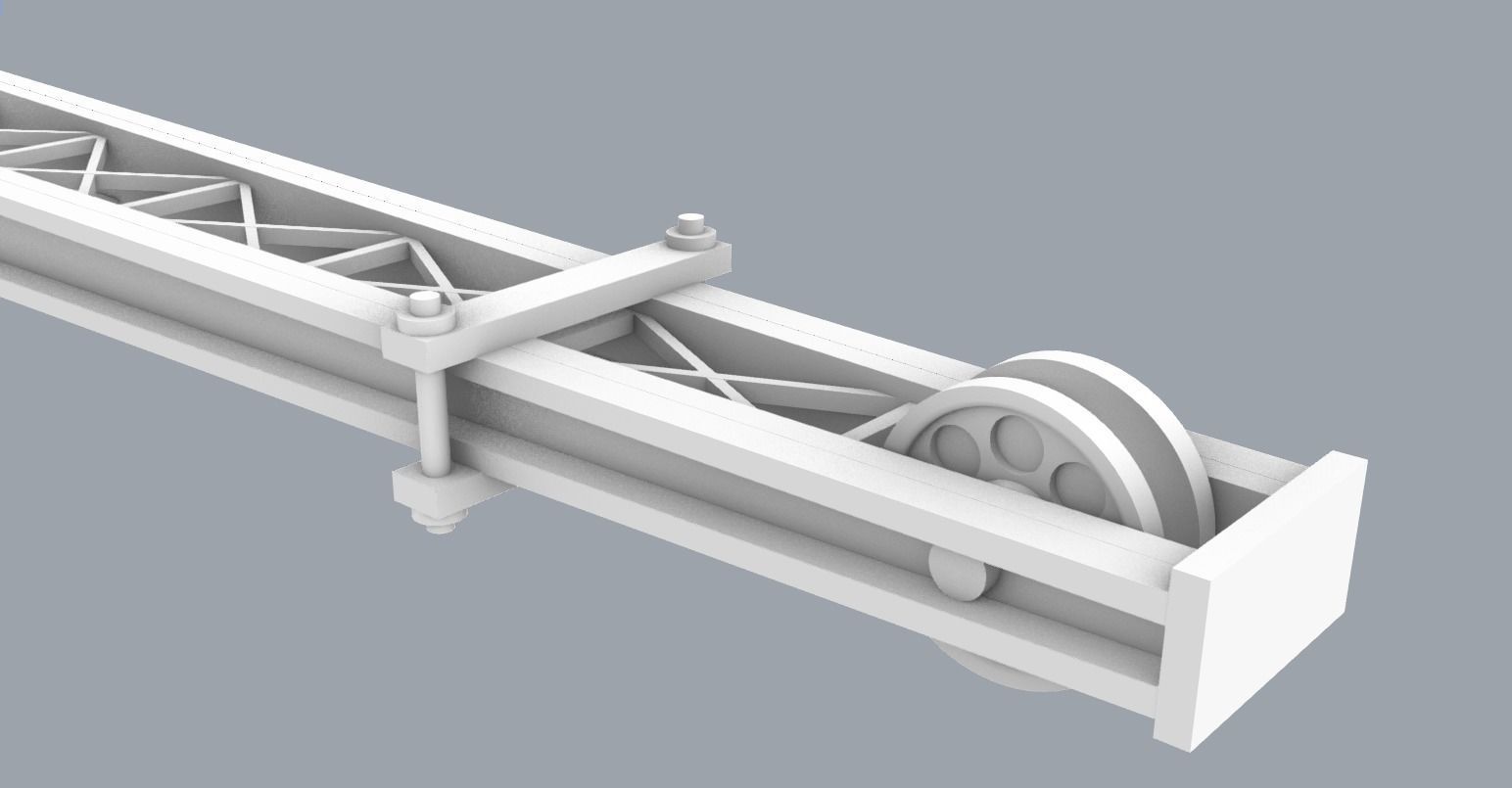 Ship Deck Crane Low-poly 3D model_7