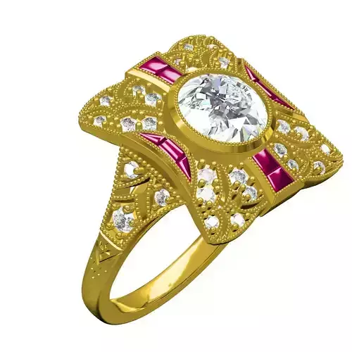 Antique Art Deco Diamond Engagement Ring