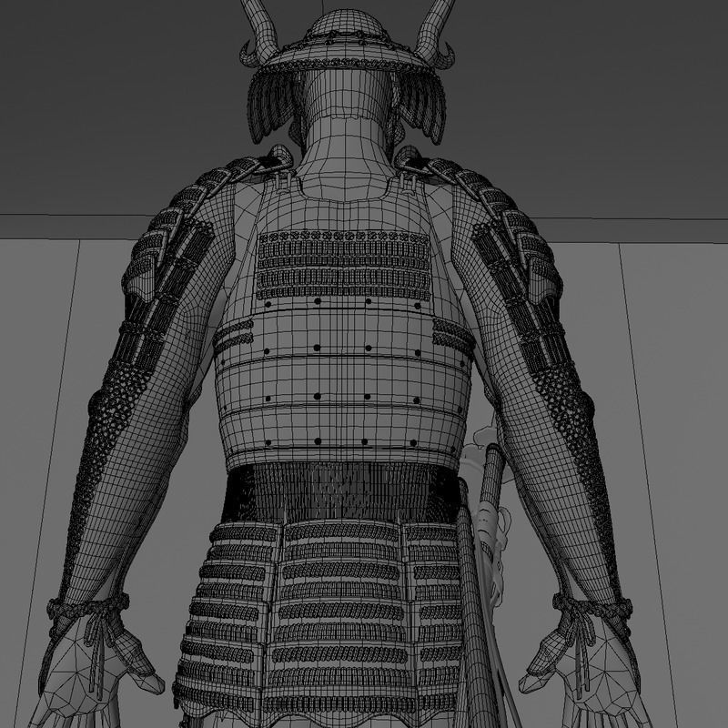 Samurai Armor Red Sanada Clan 3D model_6