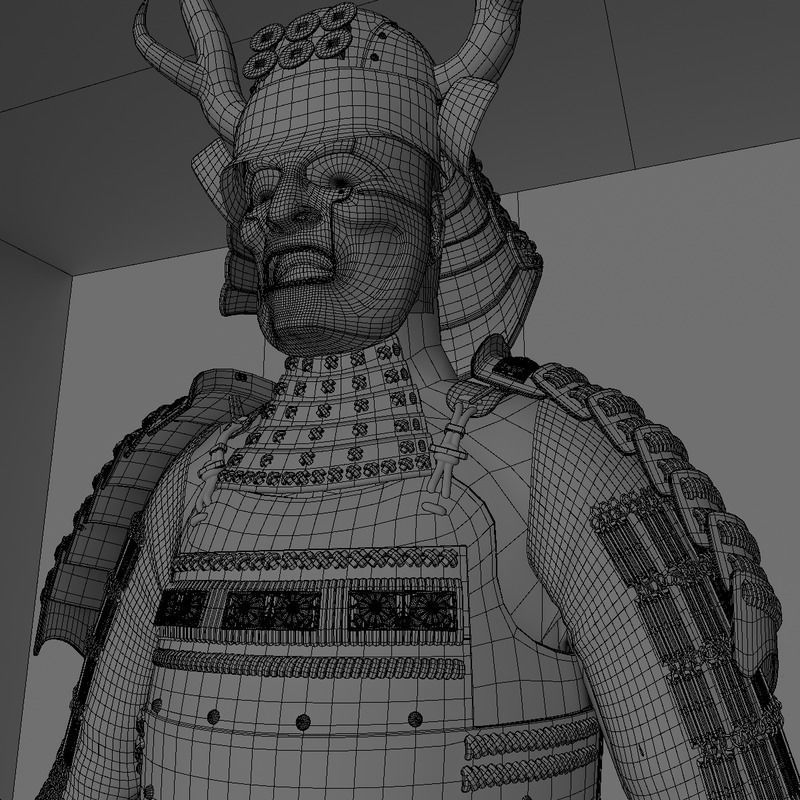 Samurai Armor Red Sanada Clan 3D model_4